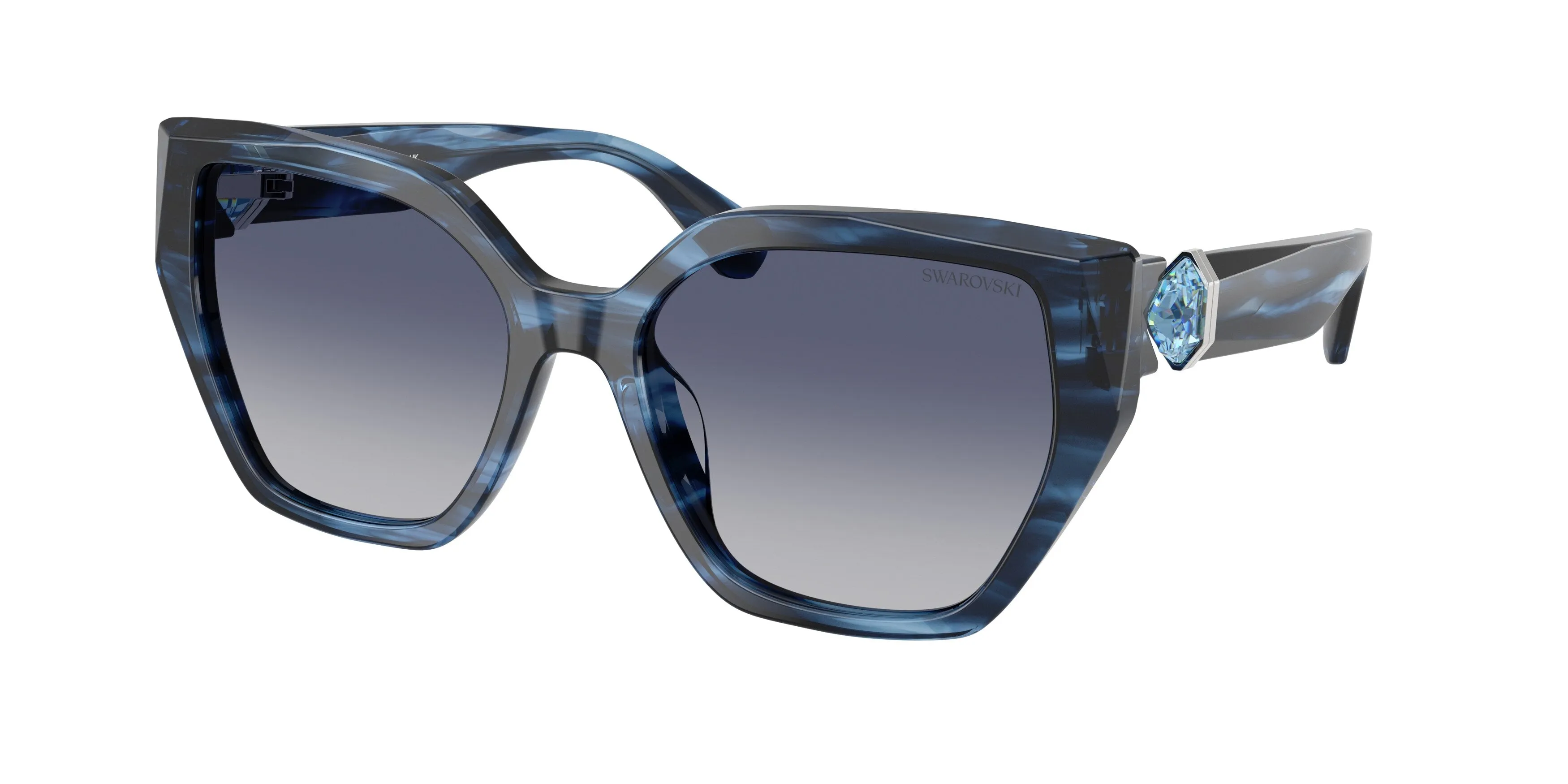 Swarovski SK6044U 10904L Occhiali da sole Acetato Blu Blu Geometrica Normale Sfumato - immagine 1
