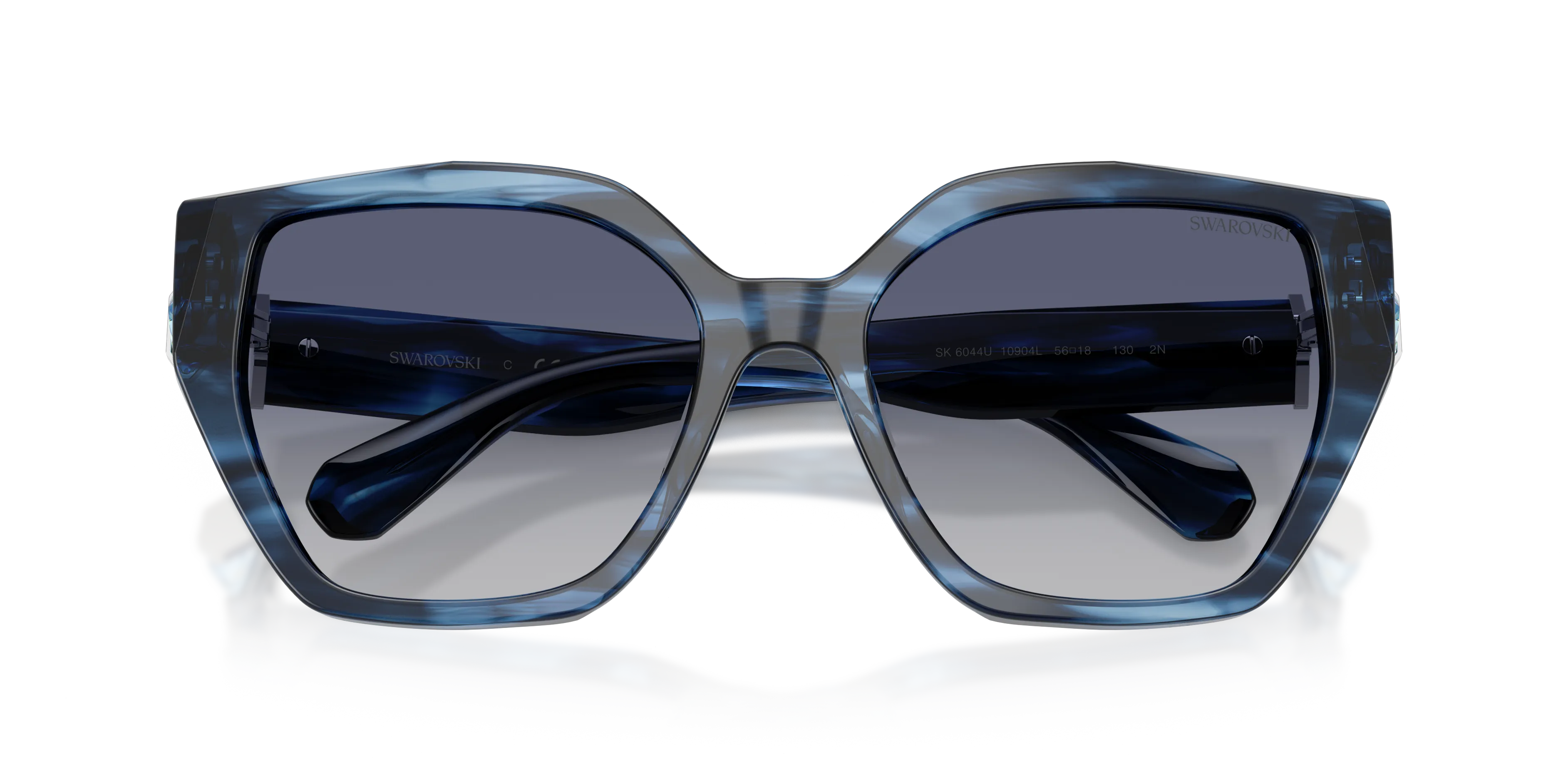 Swarovski SK6044U 10904L Occhiali da sole Acetato Blu Blu Geometrica Normale Sfumato - immagine 2