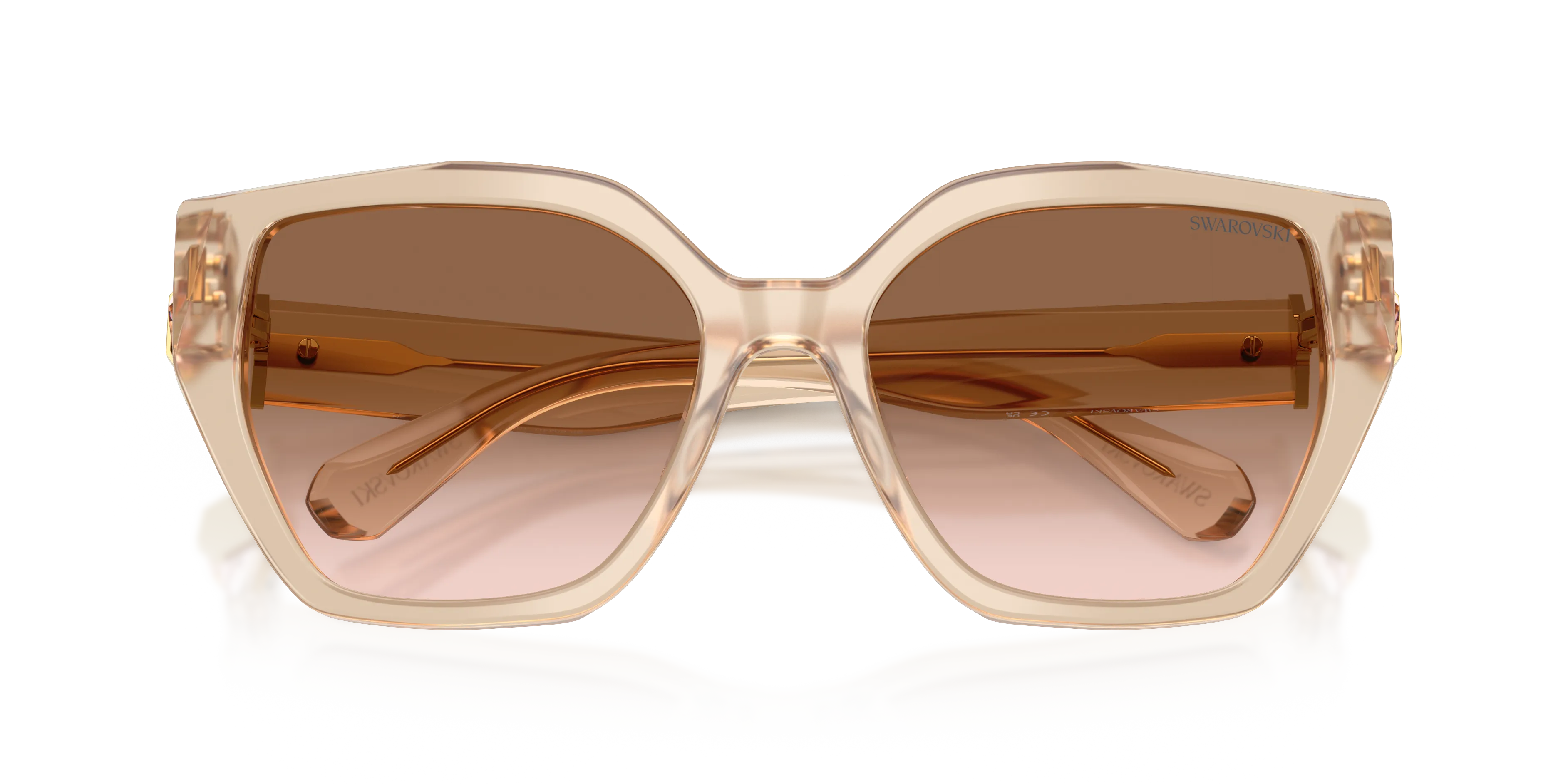 Swarovski SK6044U 103413 Occhiali da sole Acetato Beige Marrone Geometrica Normale Sfumato - immagine 2