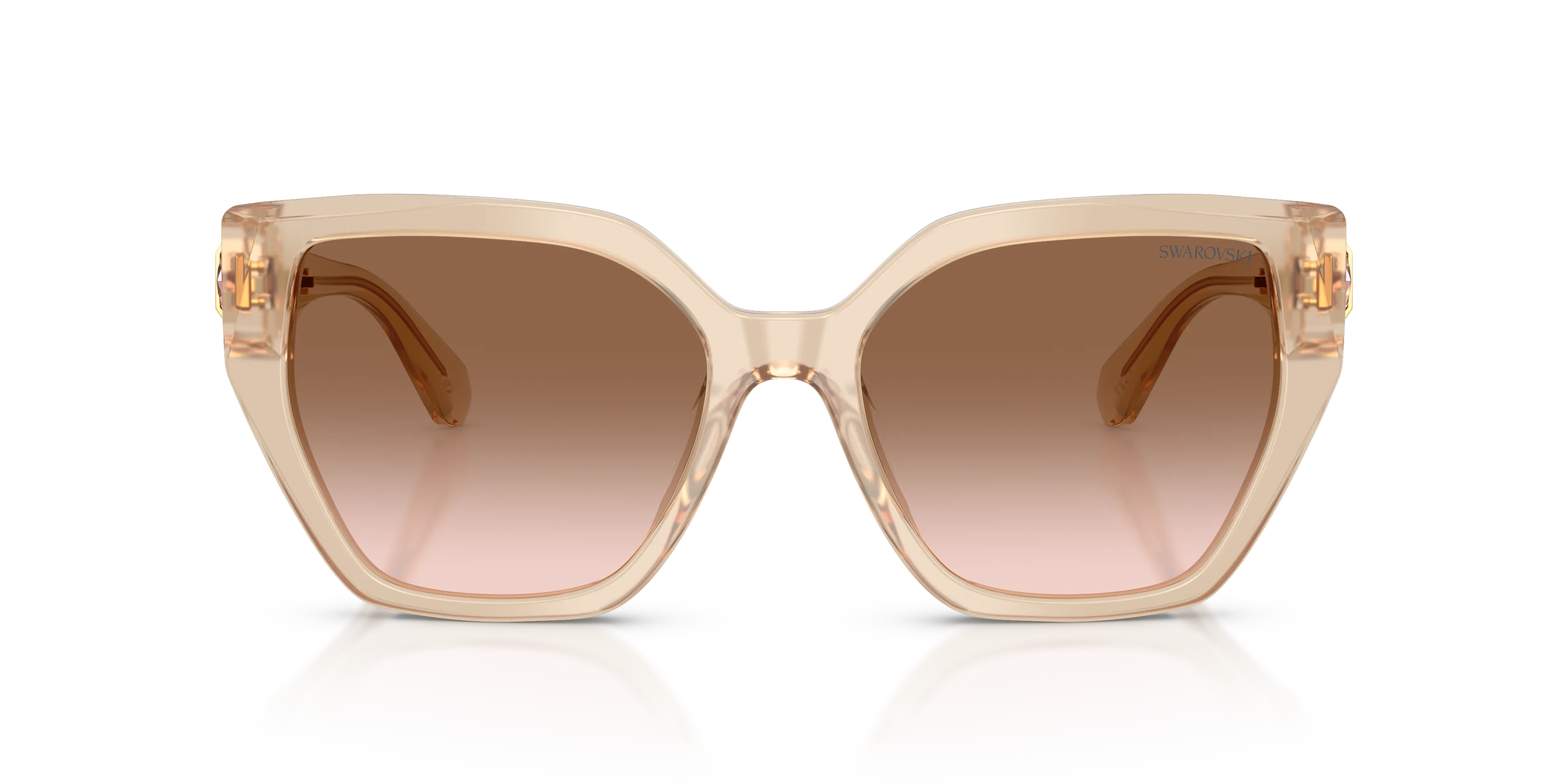 Swarovski SK6044U 103413 Occhiali da sole Acetato Beige Marrone Geometrica Normale Sfumato - immagine 3