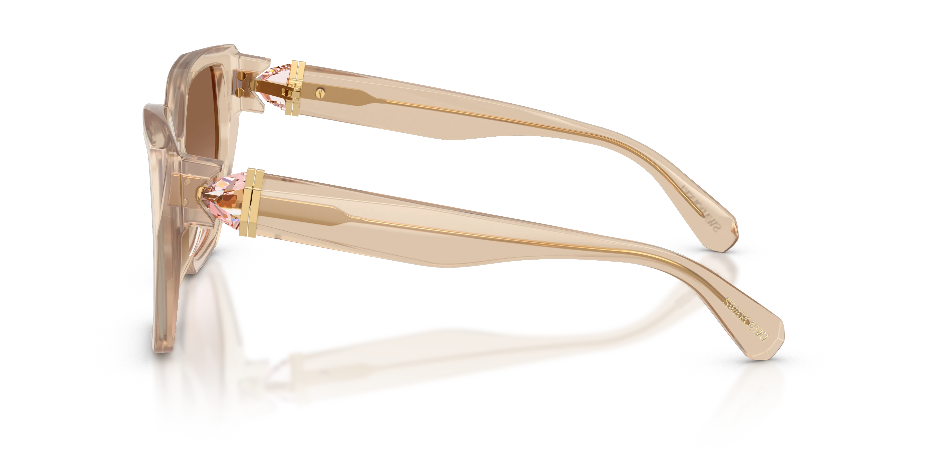 Swarovski SK6044U 103413 Occhiali da sole Acetato Beige Marrone Geometrica Normale Sfumato - immagine 4
