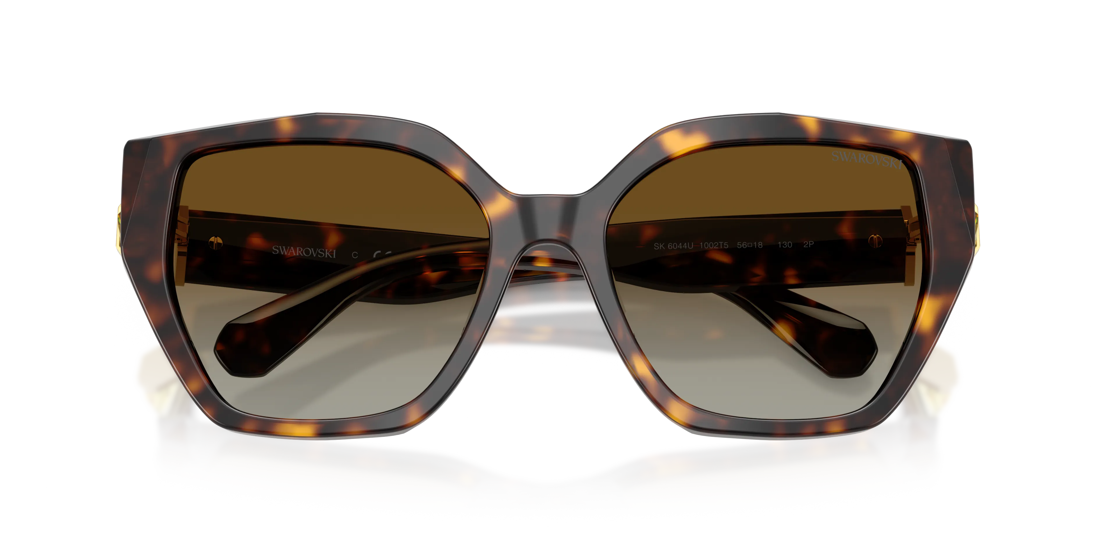 Swarovski SK6044U 1002T5 Occhiali da sole Acetato Tartaruga Marrone Geometrica Polarizzata Sfumato - immagine 2