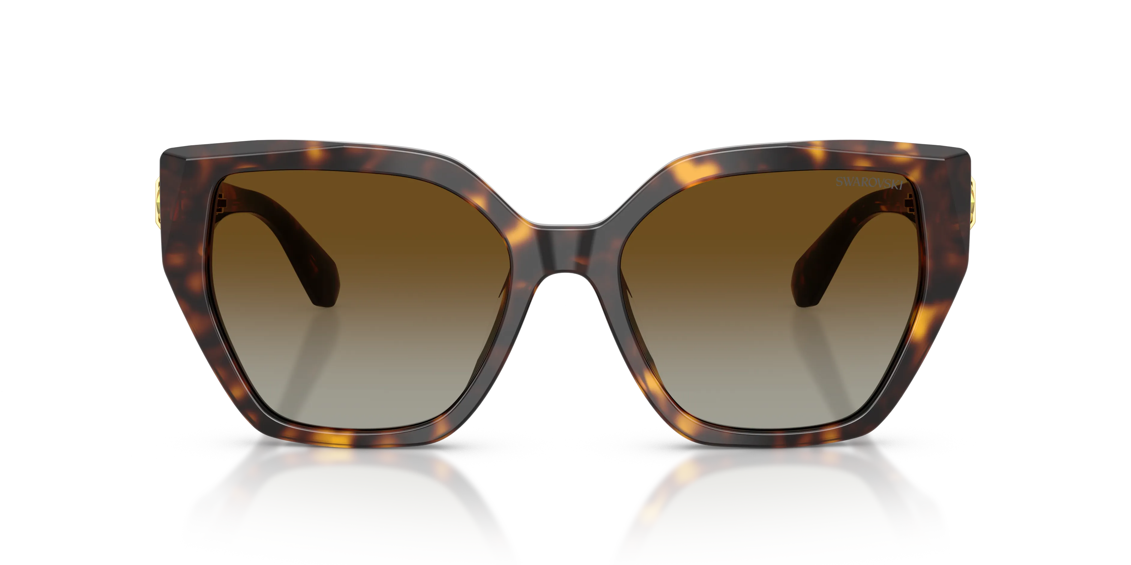 Swarovski SK6044U 1002T5 Occhiali da sole Acetato Tartaruga Marrone Geometrica Polarizzata Sfumato - immagine 3
