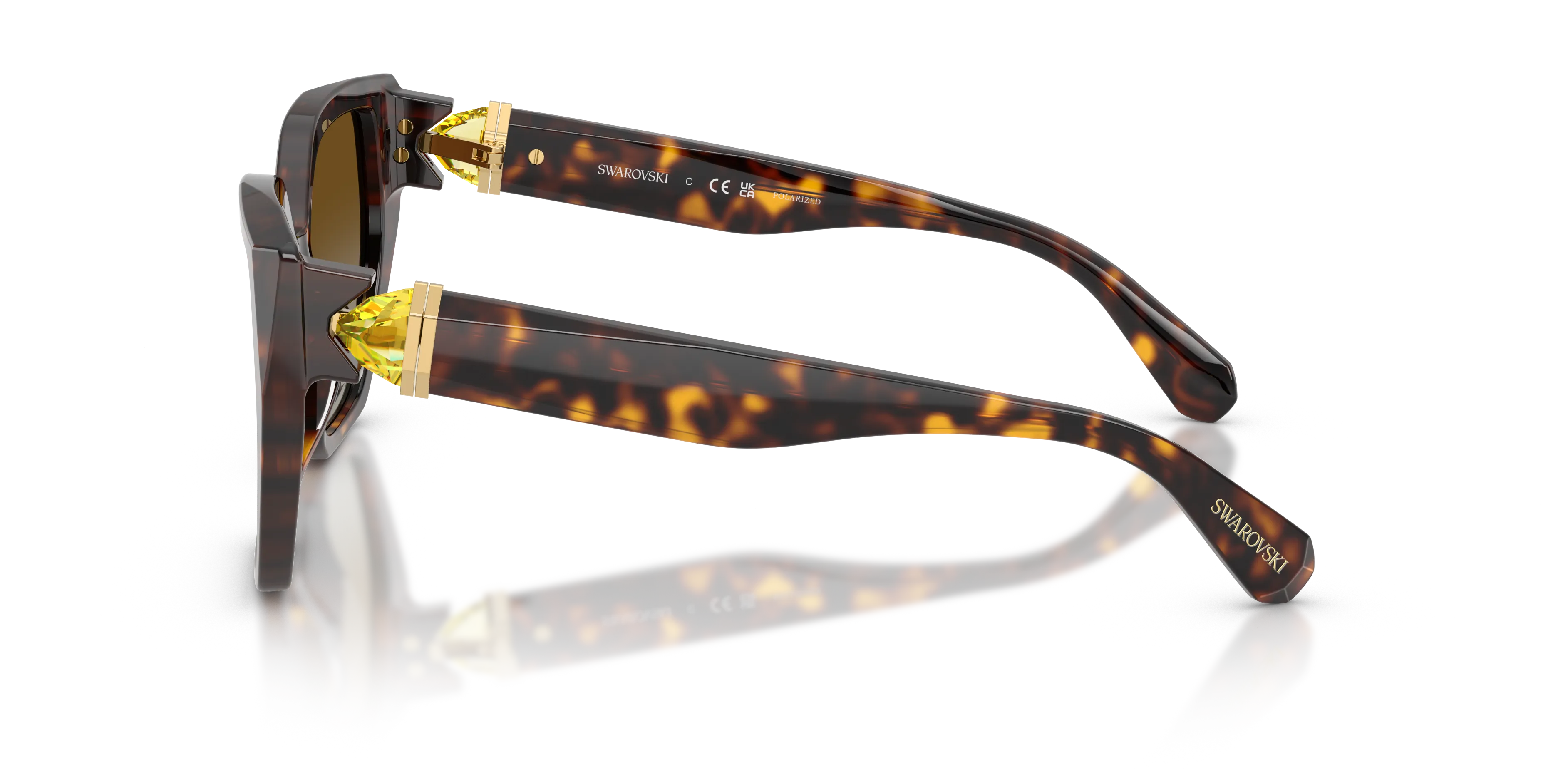 Swarovski SK6044U 1002T5 Occhiali da sole Acetato Tartaruga Marrone Geometrica Polarizzata Sfumato - immagine 4