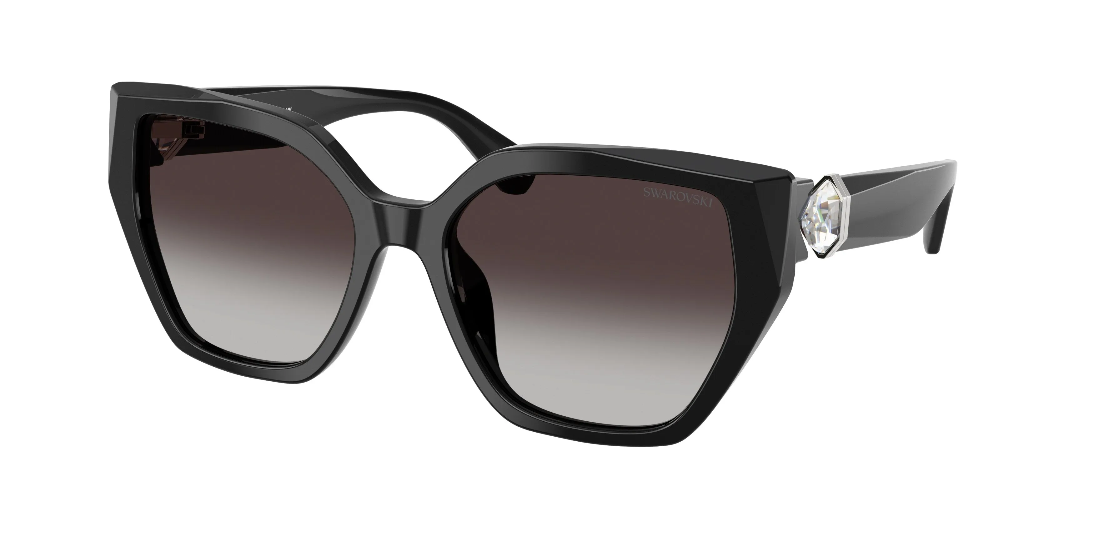 Swarovski SK6044U 10018G Occhiali da sole Acetato Nero Grigio Geometrica Normale Sfumato - immagine 1