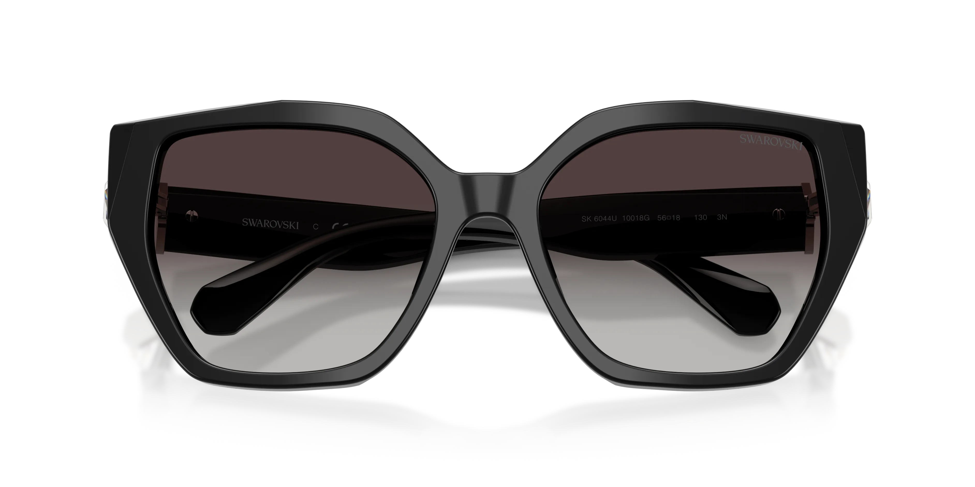 Swarovski SK6044U 10018G Occhiali da sole Acetato Nero Grigio Geometrica Normale Sfumato - immagine 2