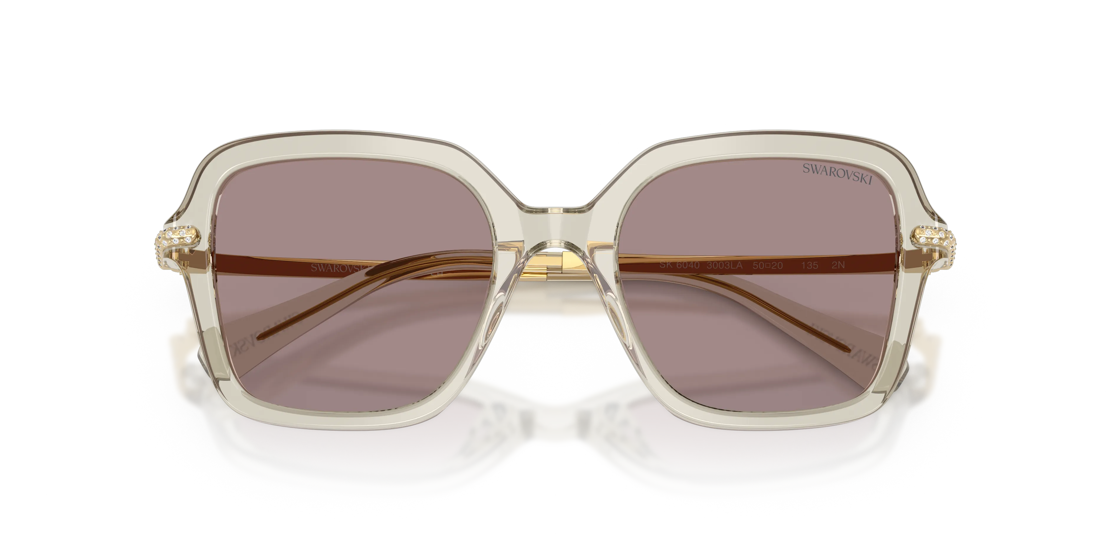 Swarovski SK6040 3003LA Occhiali da sole Acetato Marrone Viola Geometrica Normale - immagine 2