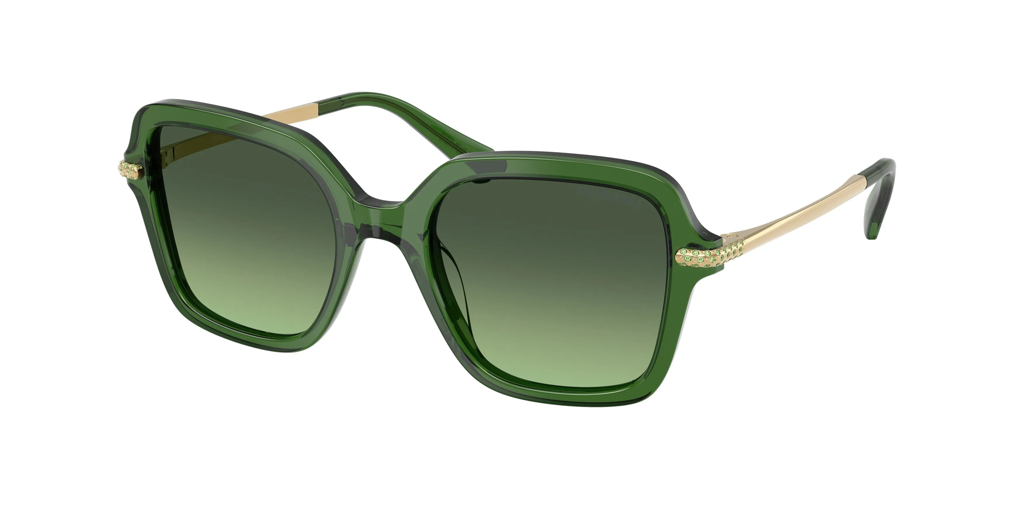 Swarovski SK6040 10812A Occhiali da sole Acetato Verde Verde Geometrica Normale Sfumato - immagine 1