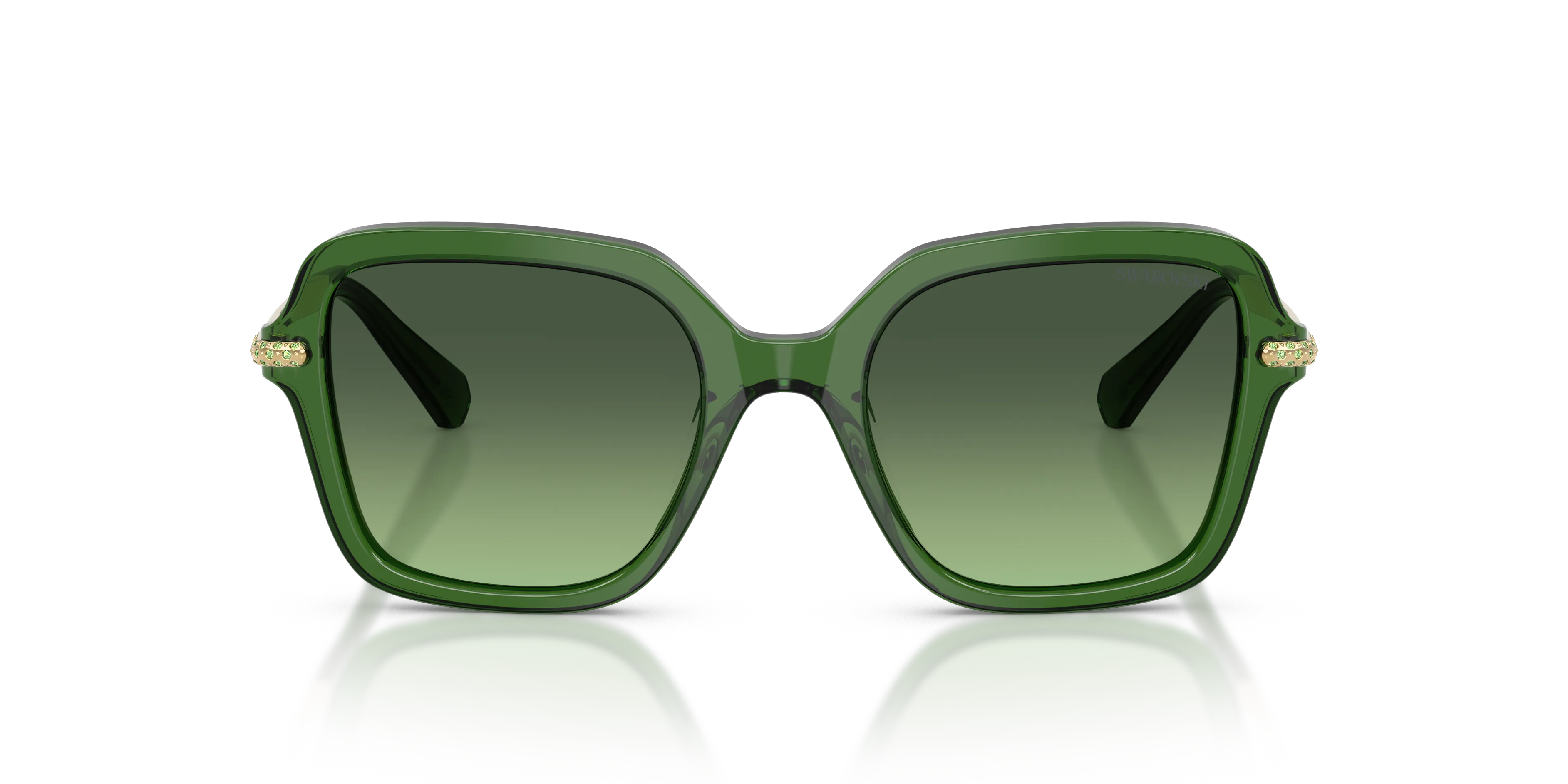 Swarovski SK6040 10812A Occhiali da sole Acetato Verde Verde Geometrica Normale Sfumato - immagine 3