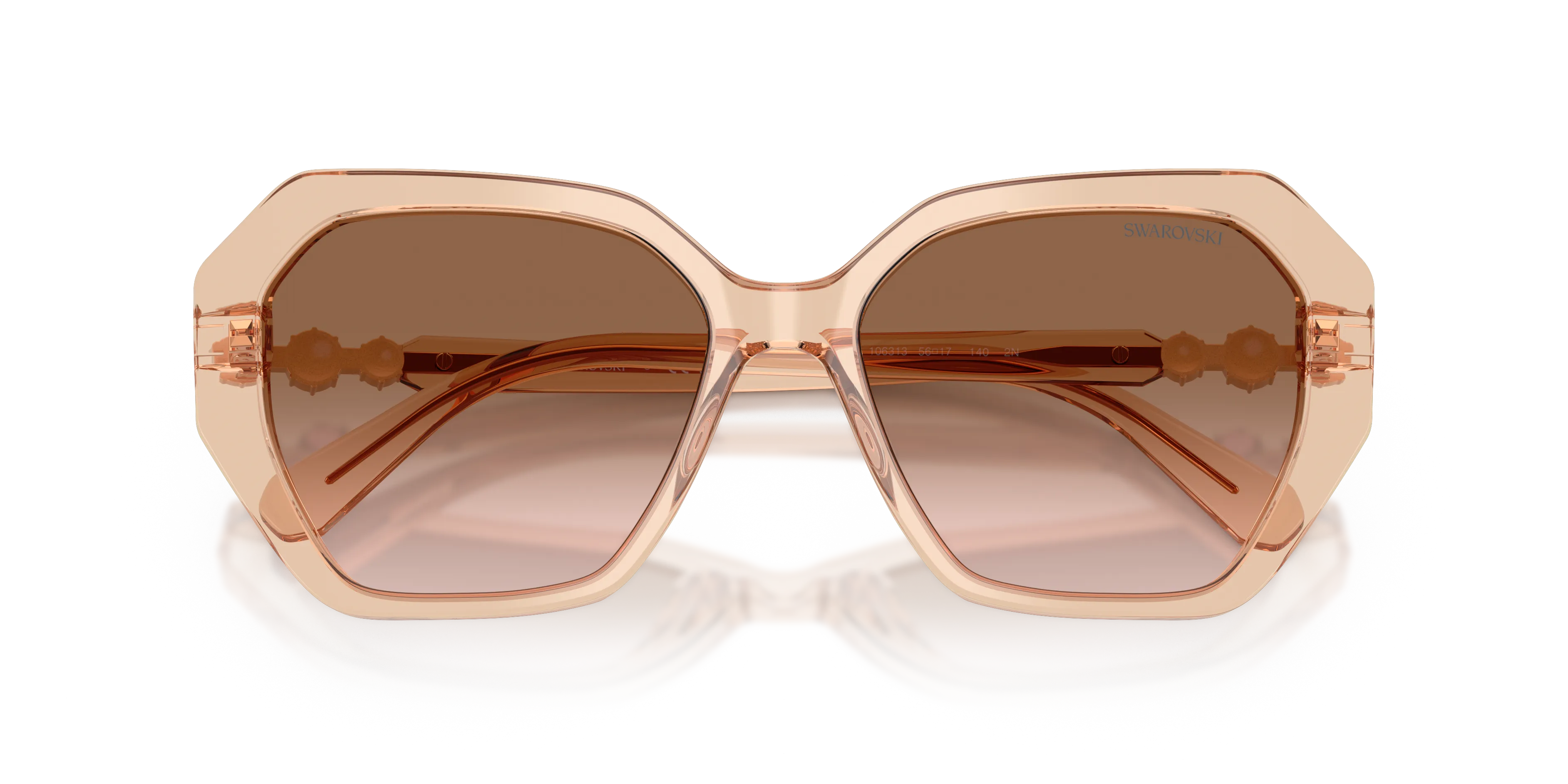 Swarovski SK6017 106313 Occhiali da sole Acetato Marrone Marrone Geometrica Normale Sfumato - immagine 2