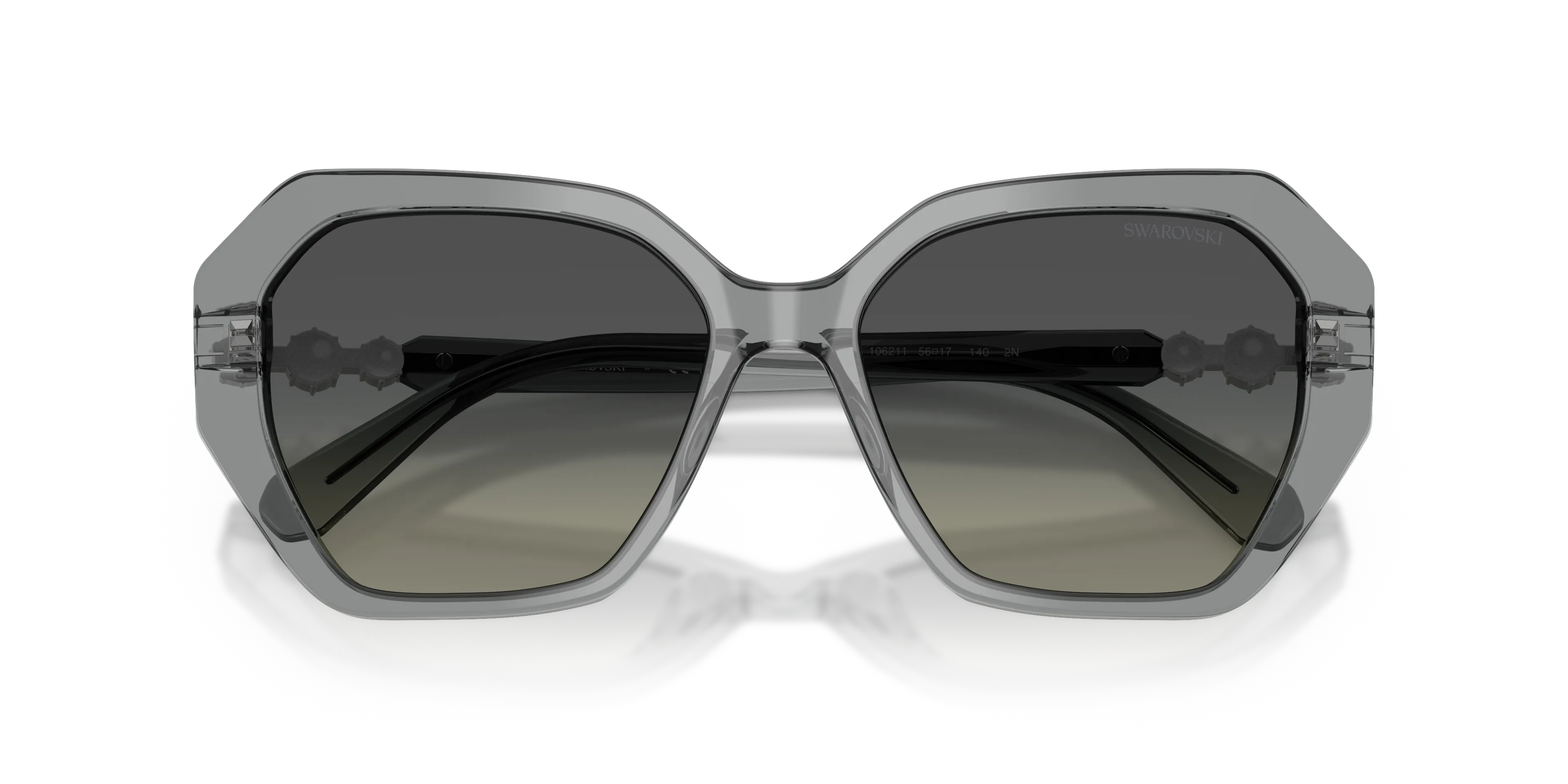 Swarovski SK6017 106211 Occhiali da sole Acetato Grigio Grigio Geometrica Normale Sfumato - immagine 2