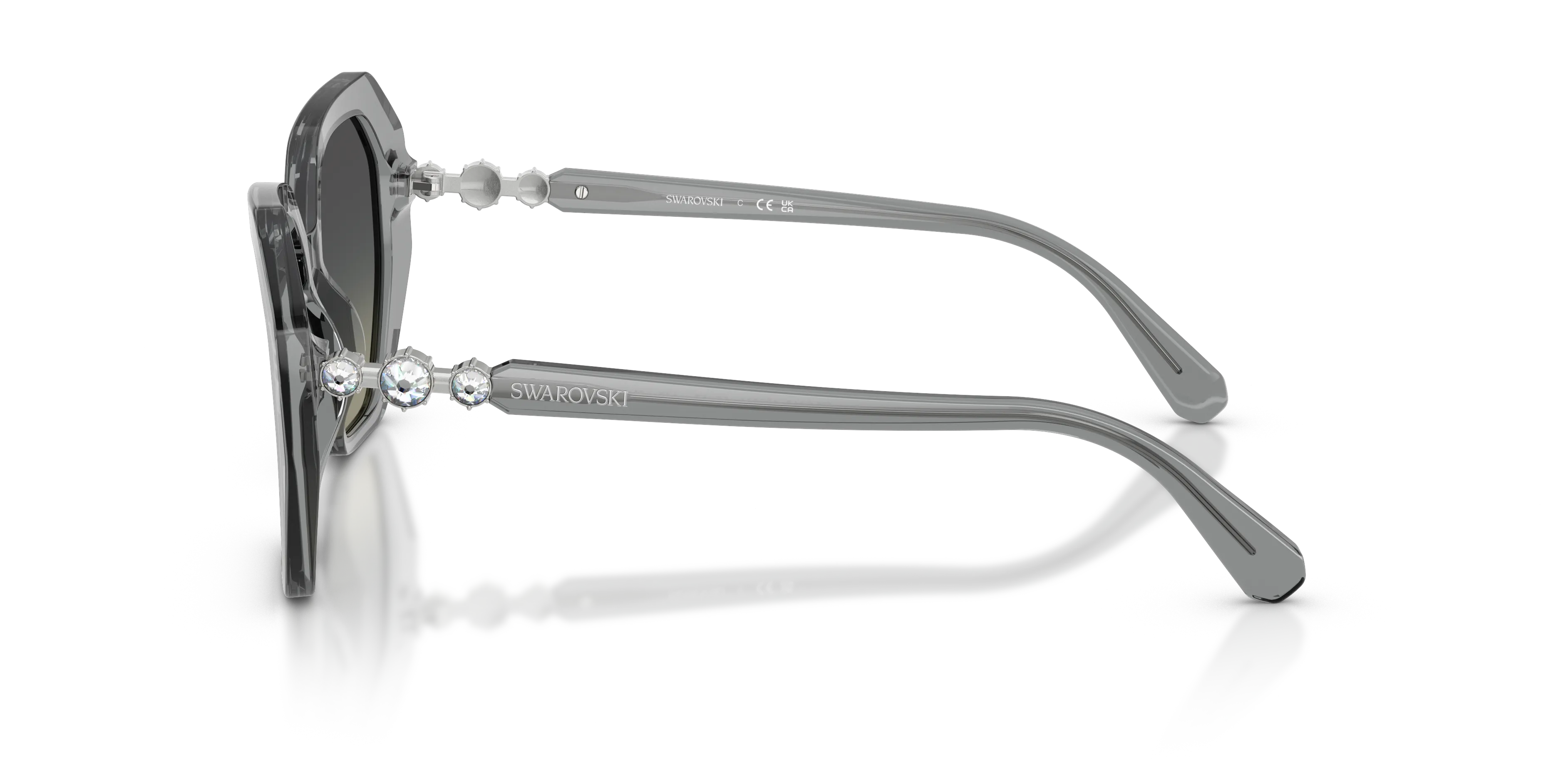 Swarovski SK6017 106211 Occhiali da sole Acetato Grigio Grigio Geometrica Normale Sfumato - immagine 4