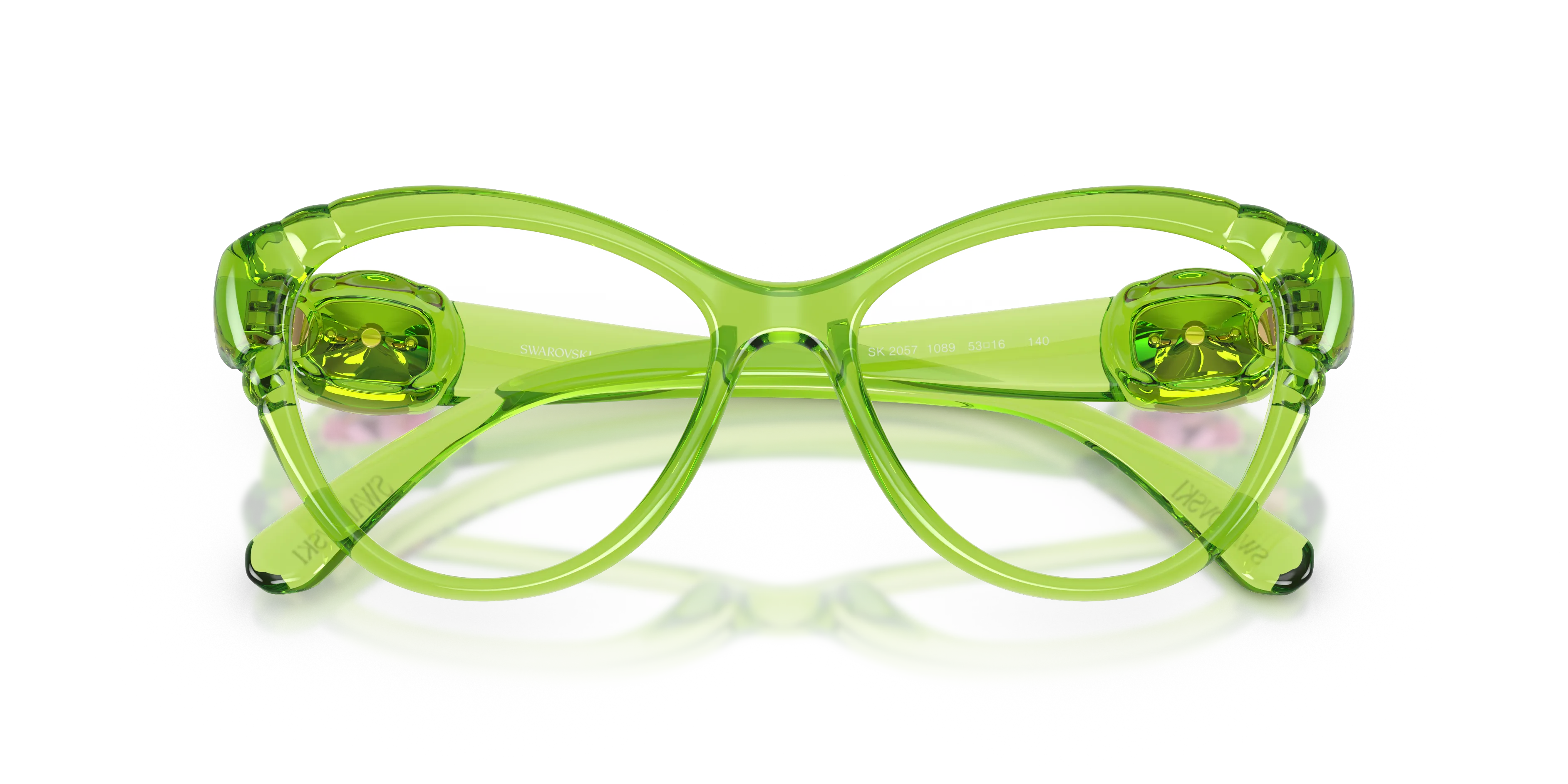 Swarovski SK2057 1089 Montature da vista Iniettato Verde Cat Eye Normale - immagine 2