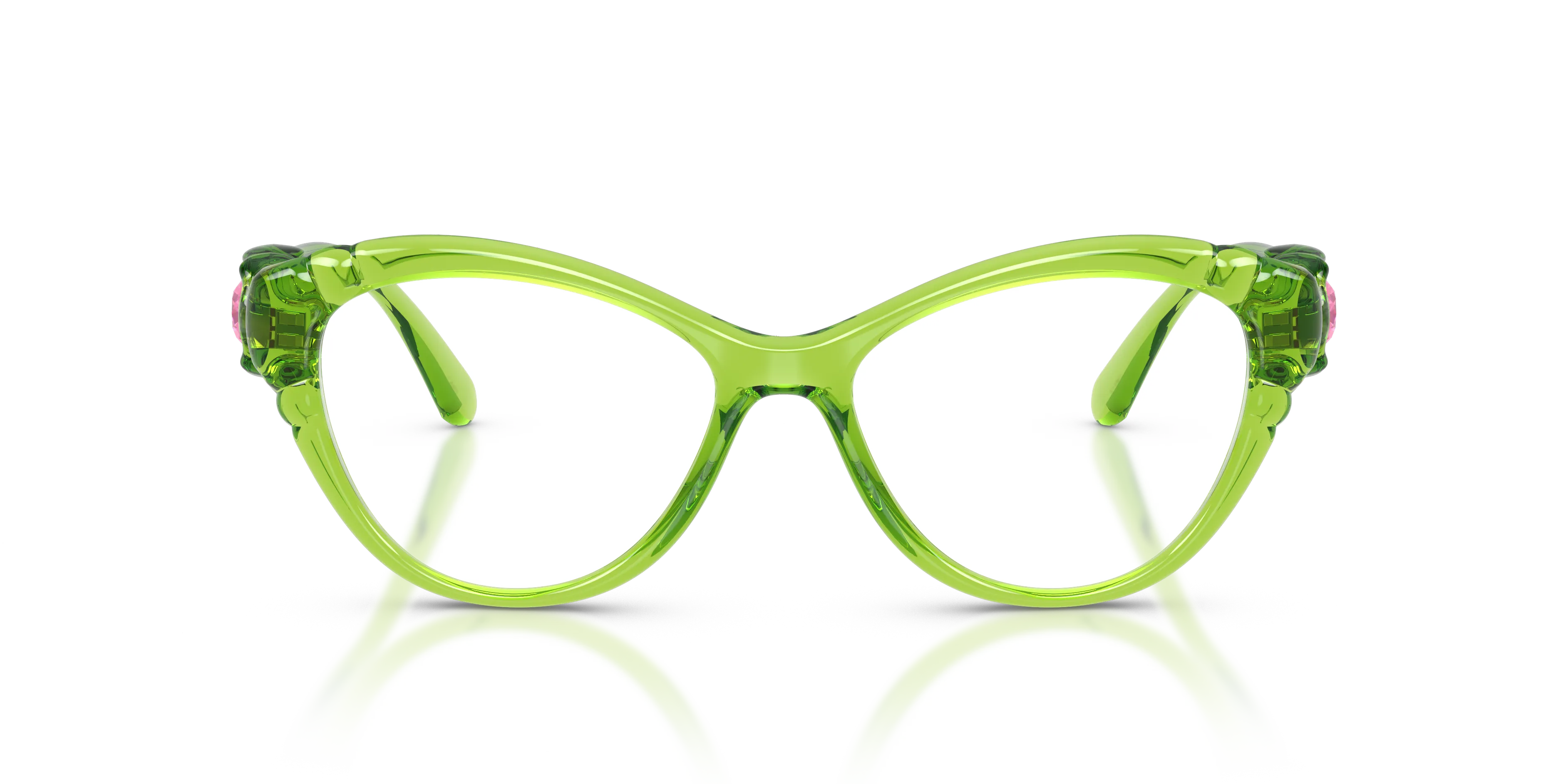 Swarovski SK2057 1089 Montature da vista Iniettato Verde Cat Eye Normale - immagine 3