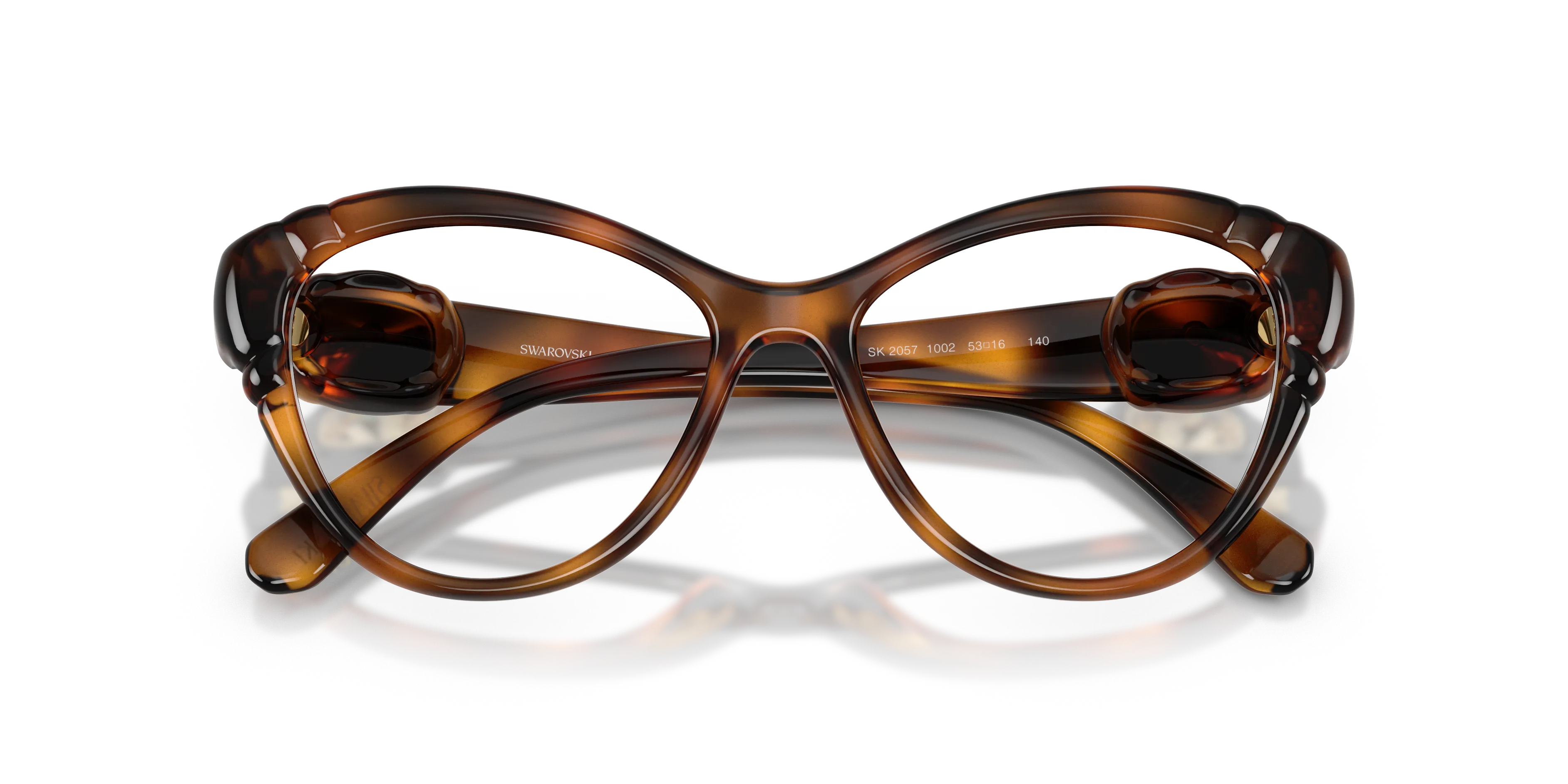 Swarovski SK2057 1002 Montature da vista Iniettato Tartaruga Cat Eye Normale - immagine 2