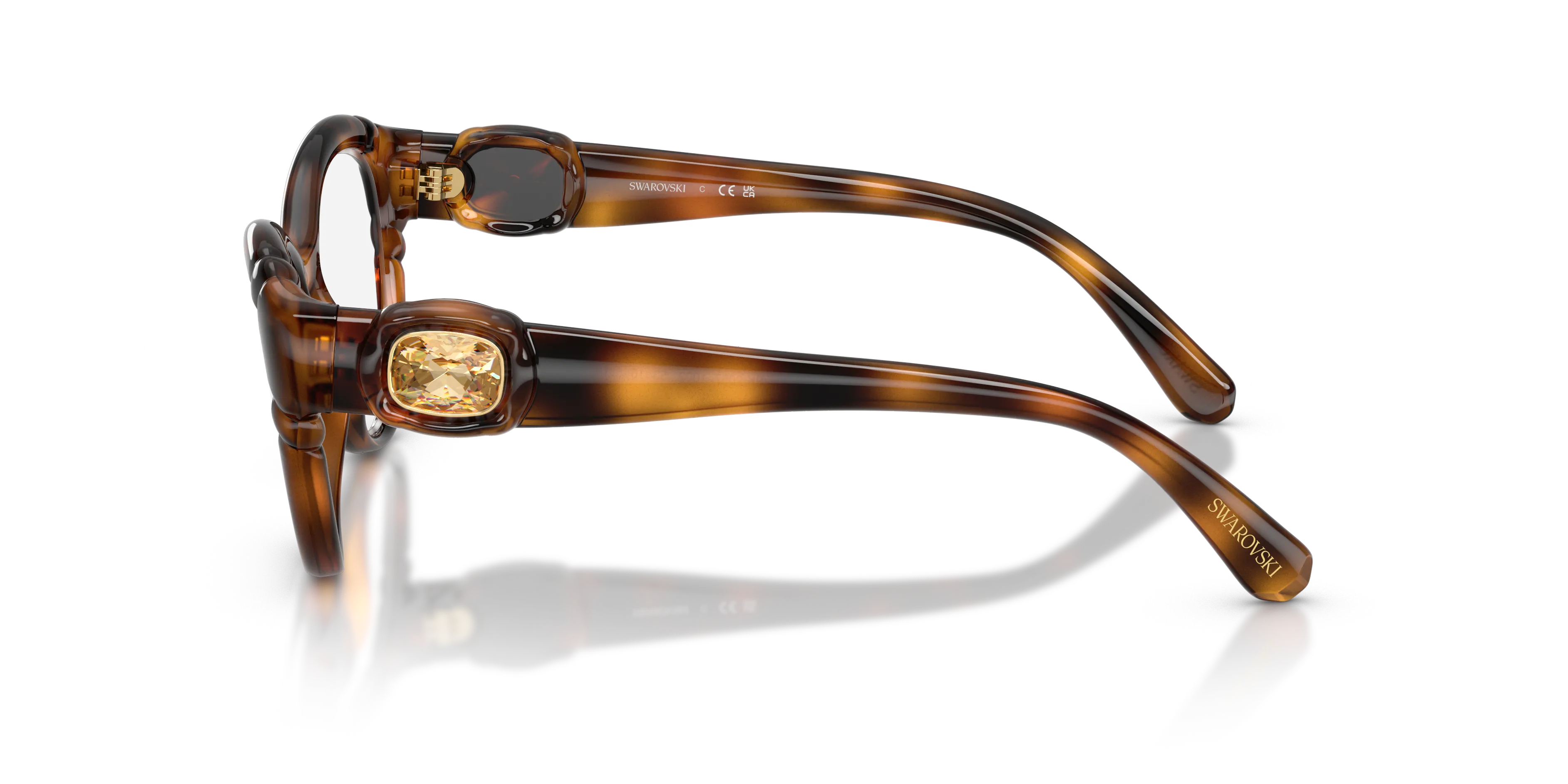 Swarovski SK2057 1002 Montature da vista Iniettato Tartaruga Cat Eye Normale - immagine 4