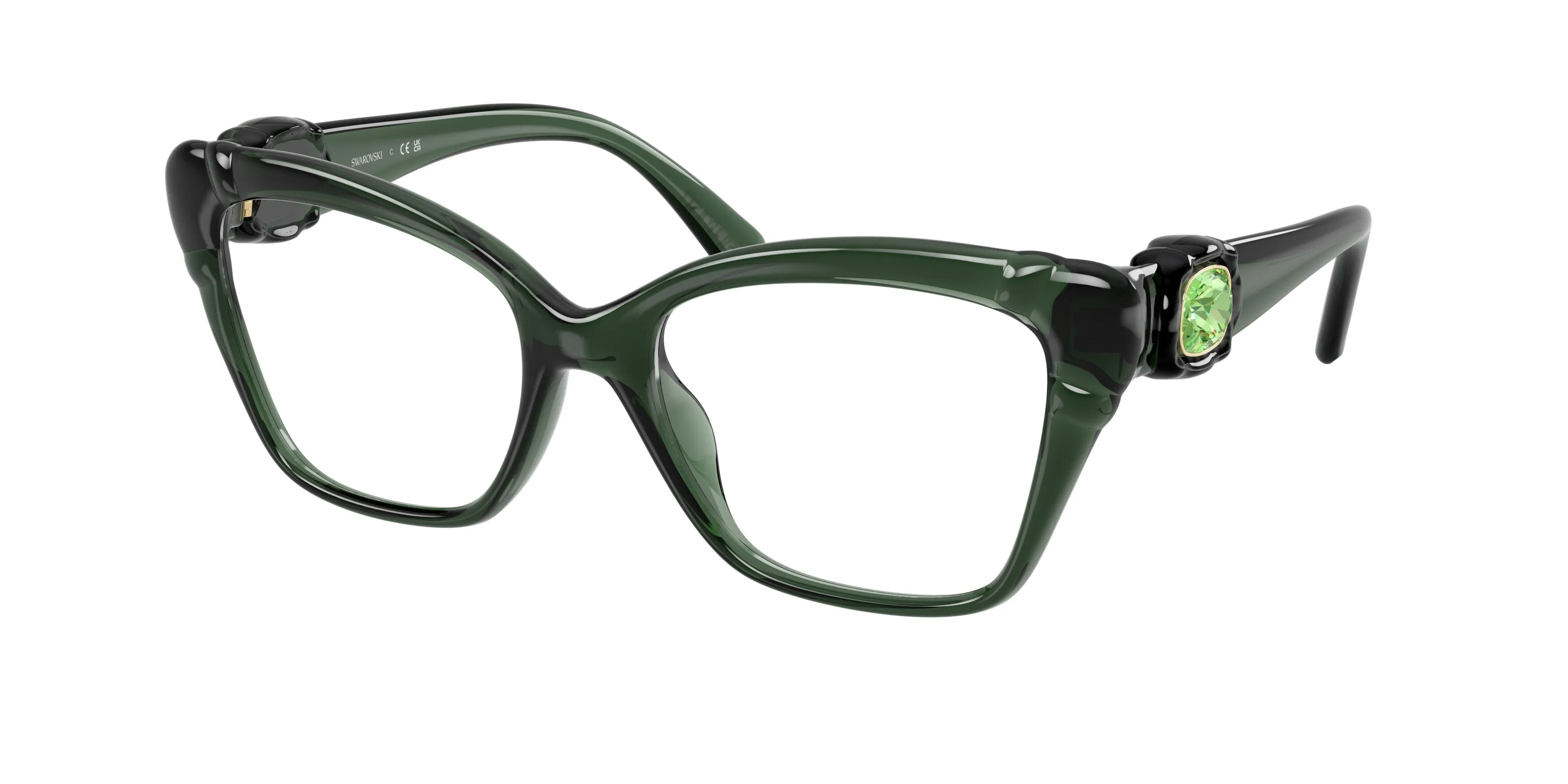 Swarovski SK2056U 1043 Montature da vista Iniettato Verde Cat Eye Normale - immagine 1