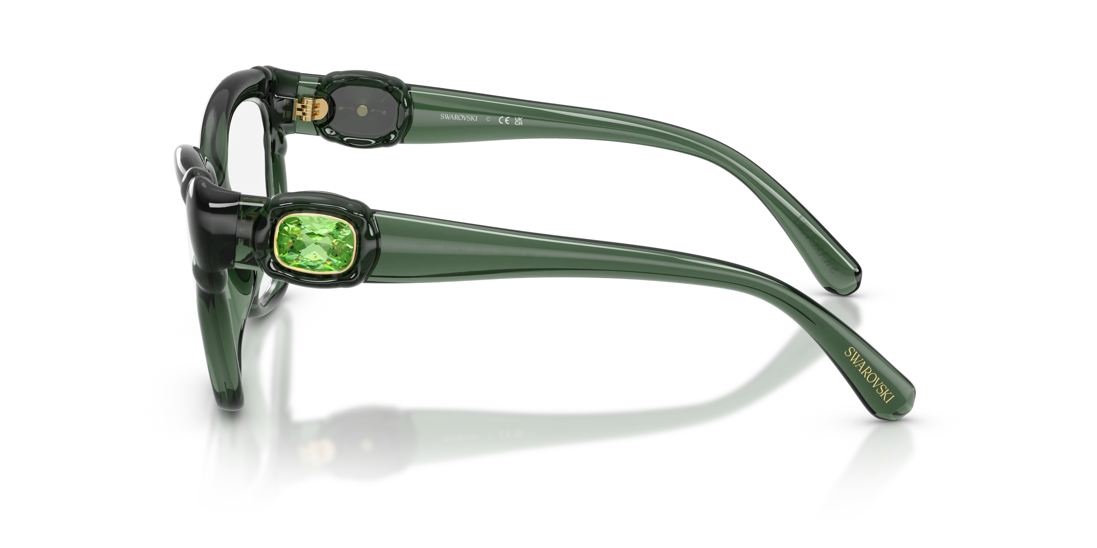 Swarovski SK2056U 1043 Montature da vista Iniettato Verde Cat Eye Normale - immagine 4