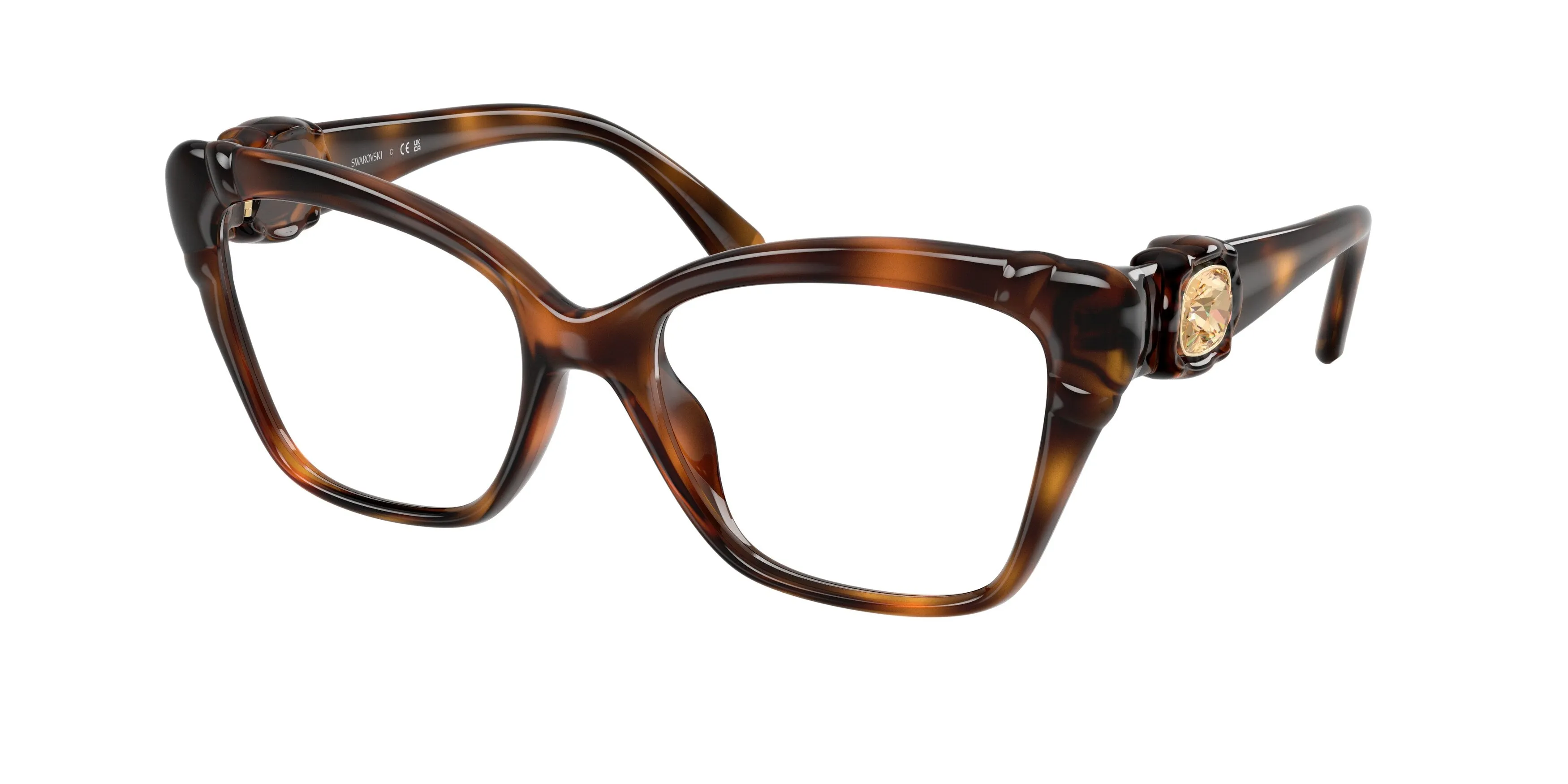Swarovski SK2056U 1002 Montature da vista Iniettato Tartaruga Cat Eye Normale - immagine 1