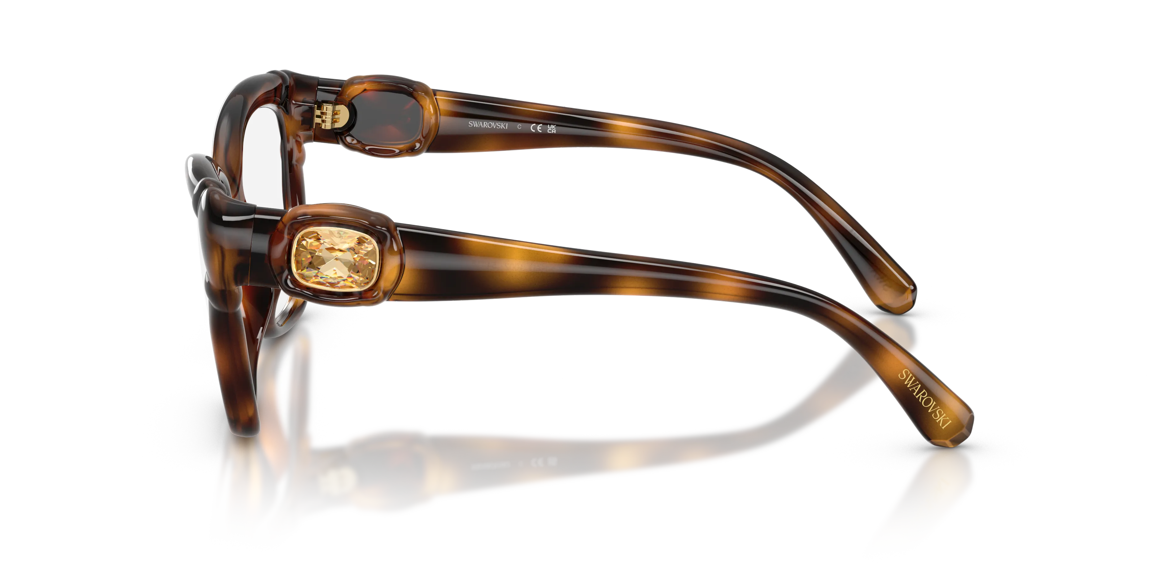 Swarovski SK2056U 1002 Montature da vista Iniettato Tartaruga Cat Eye Normale - immagine 4