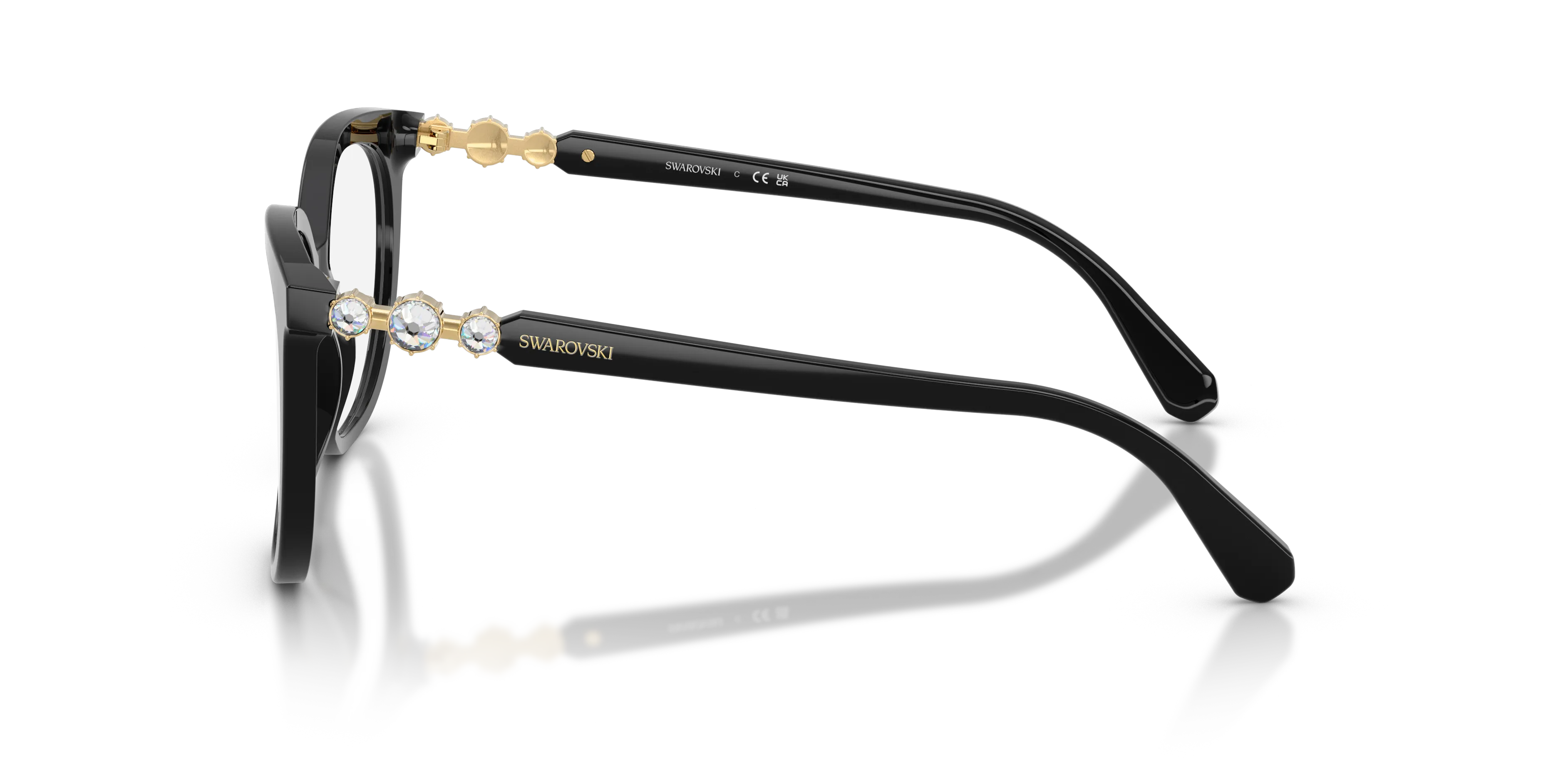 Swarovski SK2055 1001 Montature da vista Acetato Nero Pantos Normale - immagine 4