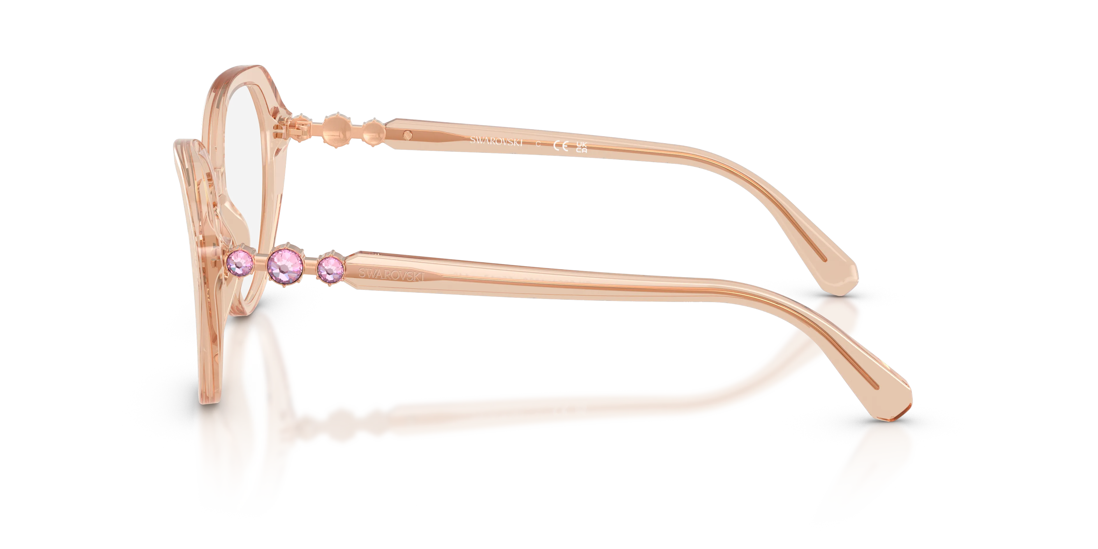 Swarovski SK2054 1086 Montature da vista Acetato Marrone Cat Eye Normale - immagine 4
