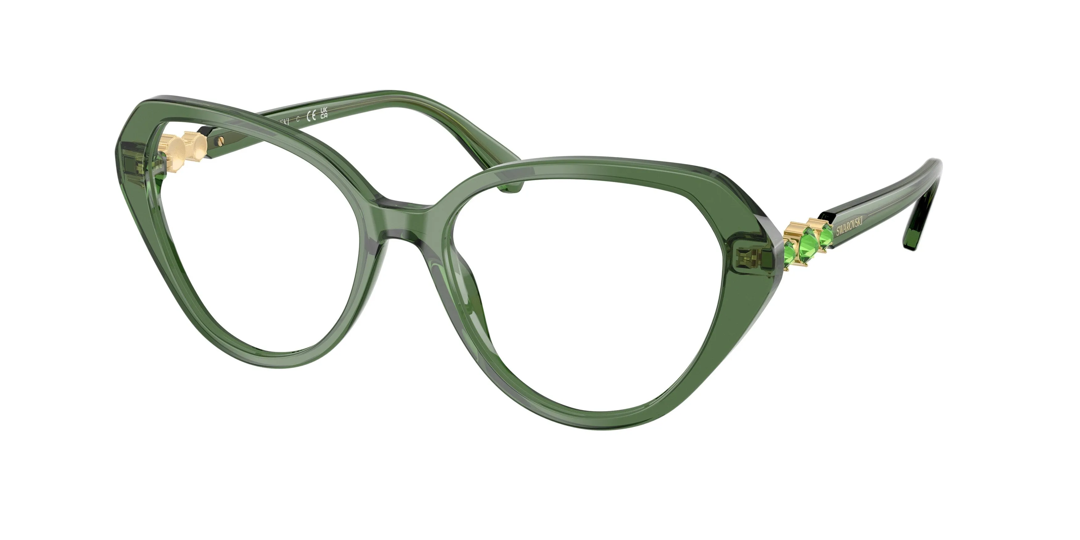 Swarovski SK2054 1085 Montature da vista Acetato Verde Cat Eye Normale - immagine 1