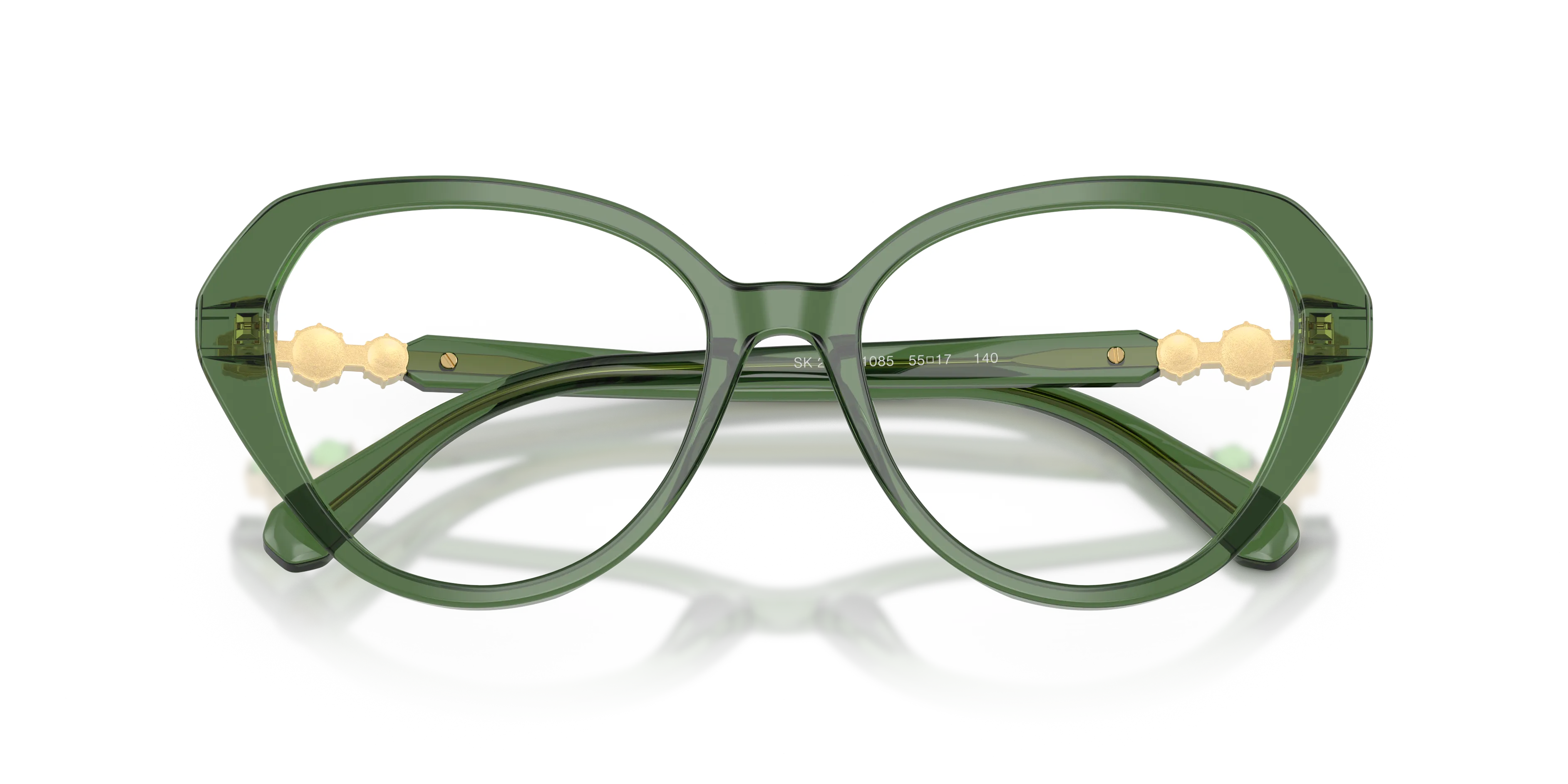 Swarovski SK2054 1085 Montature da vista Acetato Verde Cat Eye Normale - immagine 2