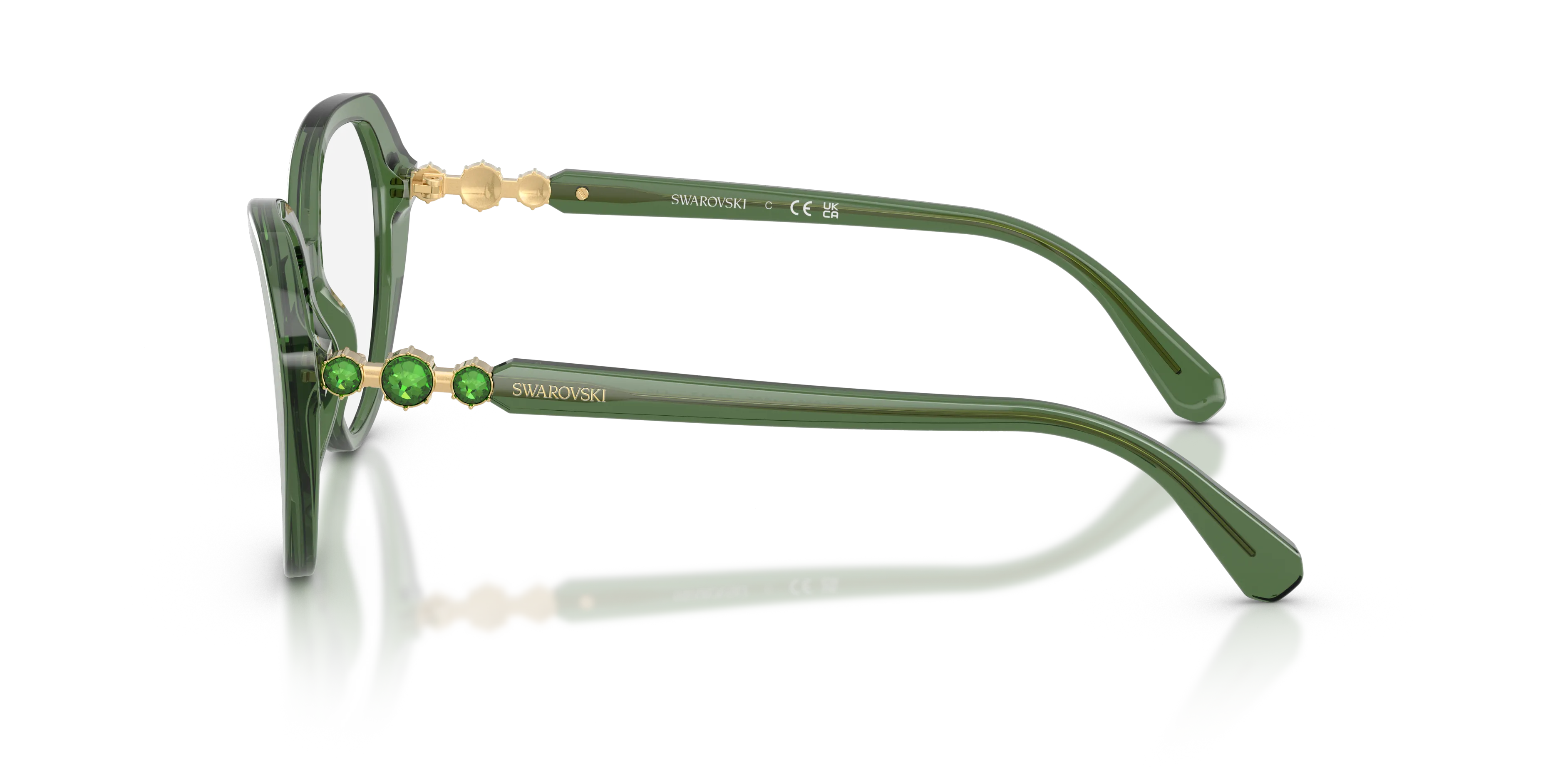 Swarovski SK2054 1085 Montature da vista Acetato Verde Cat Eye Normale - immagine 4