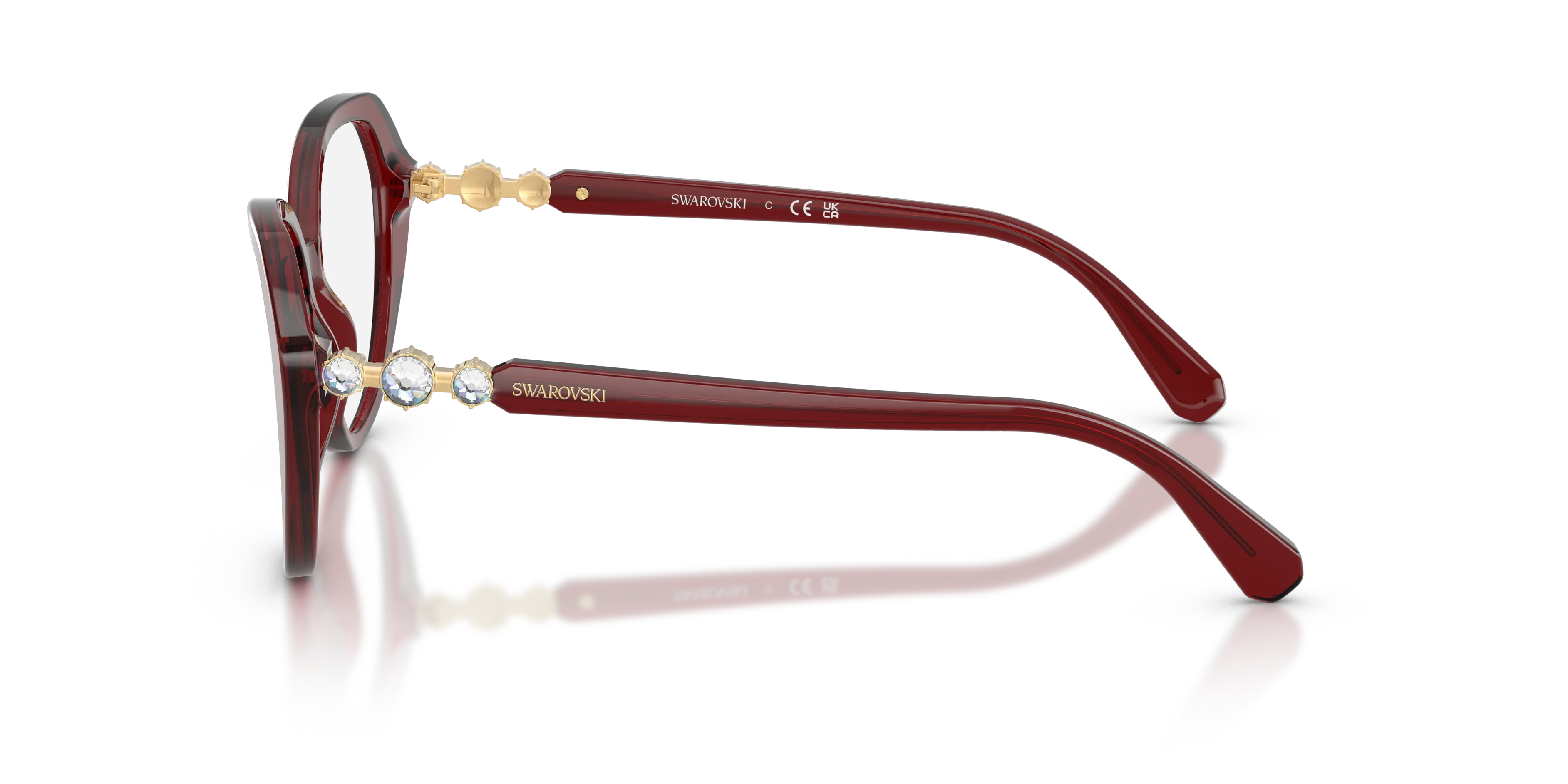 Swarovski SK2054 1073 Montature da vista Acetato Rosso Cat Eye Normale - immagine 4