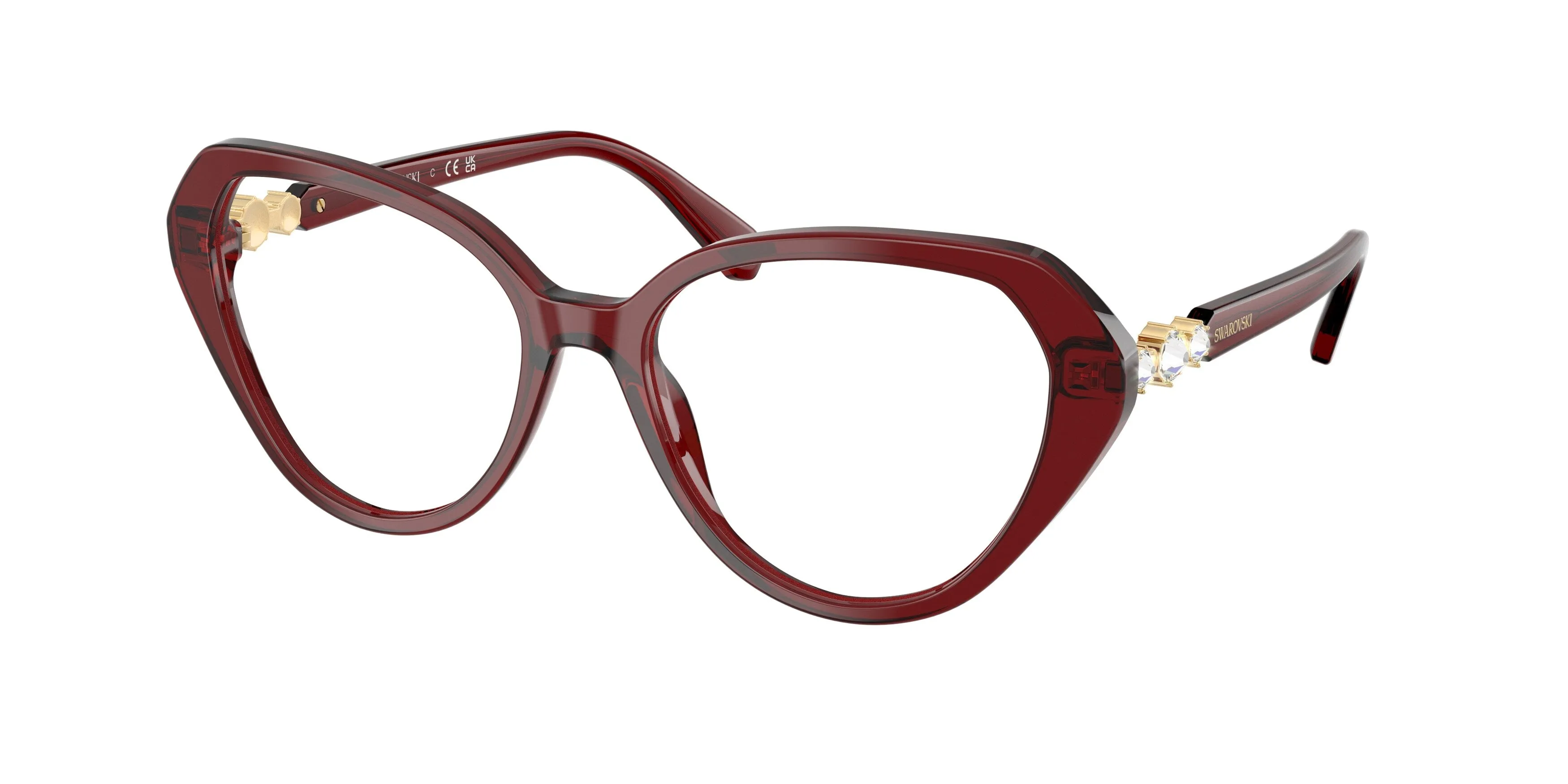 Swarovski SK2054 1073 Montature da vista Acetato Rosso Cat Eye Normale - immagine 1