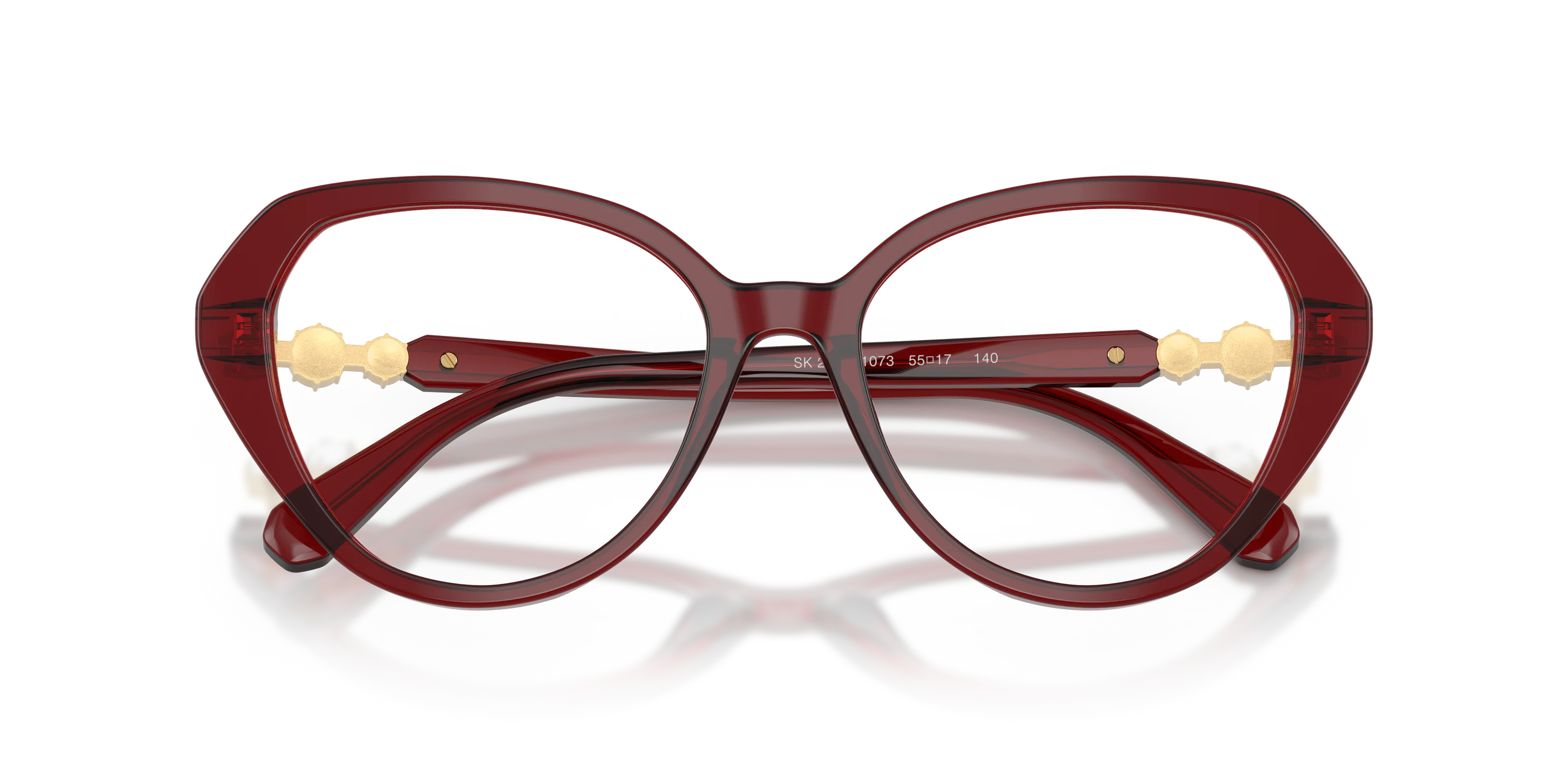 Swarovski SK2054 1073 Montature da vista Acetato Rosso Cat Eye Normale - immagine 2