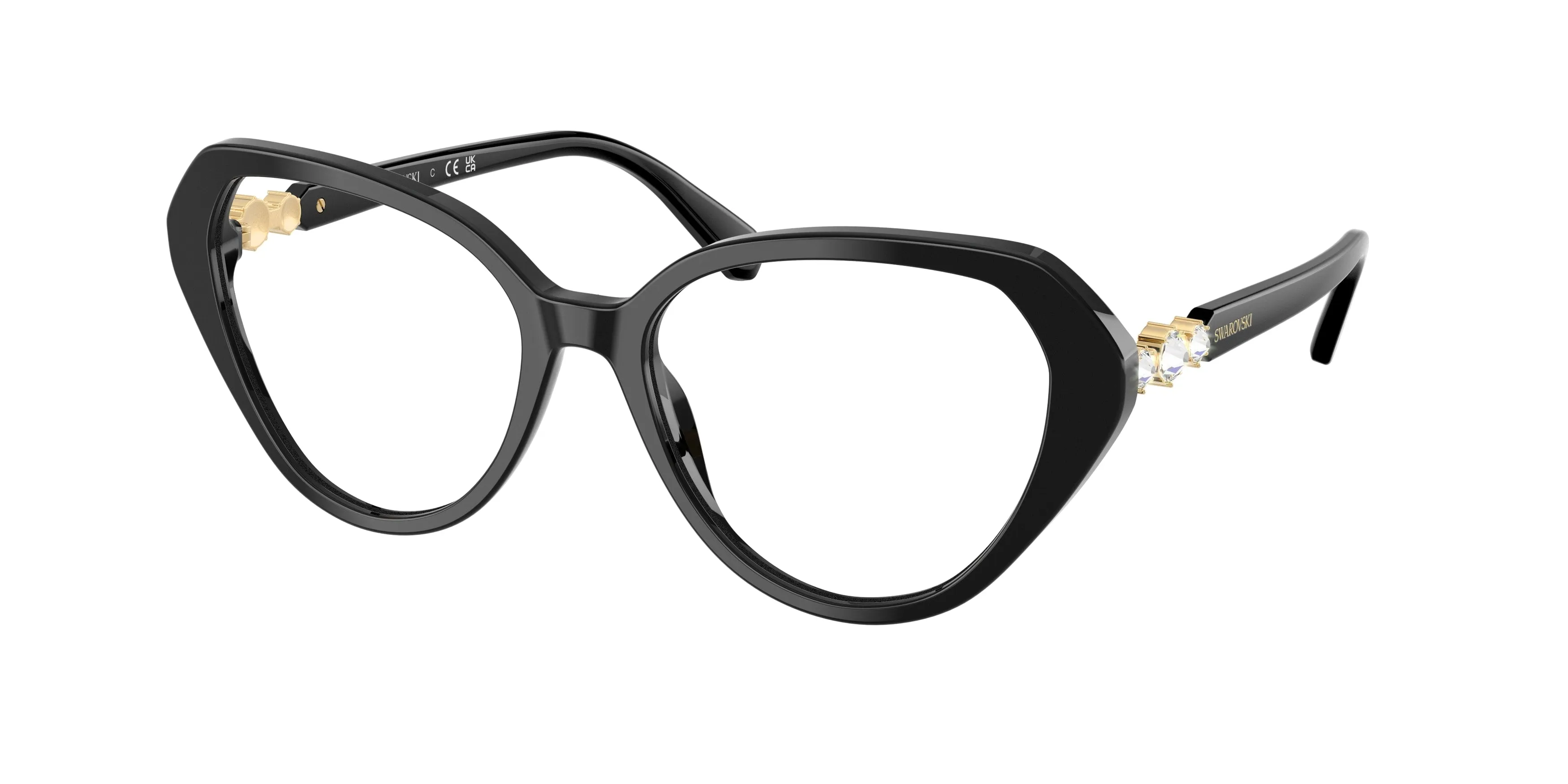 Swarovski SK2054 1001 Montature da vista Acetato Nero Cat Eye Normale - immagine 1