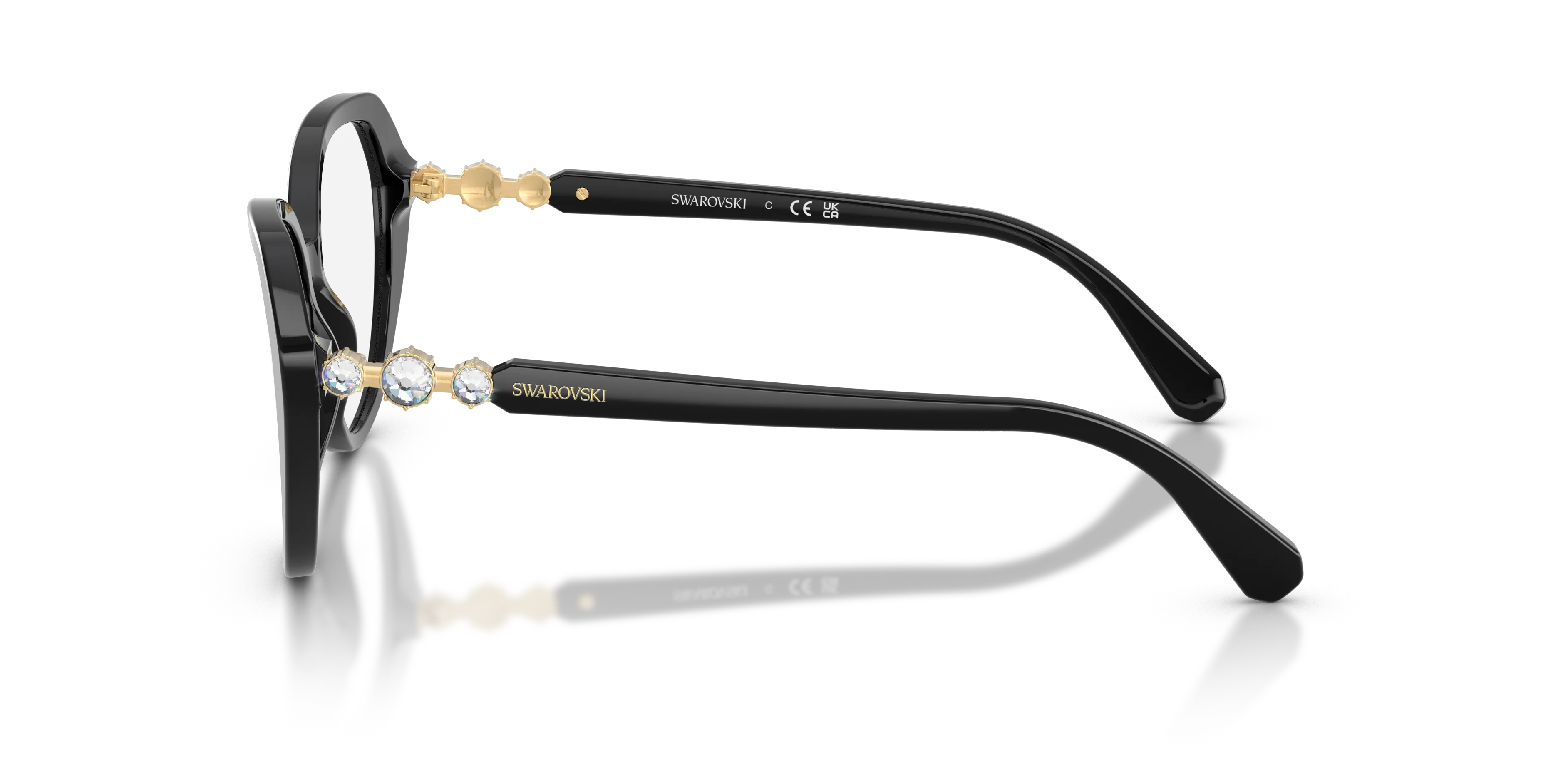 Swarovski SK2054 1001 Montature da vista Acetato Nero Cat Eye Normale - immagine 4