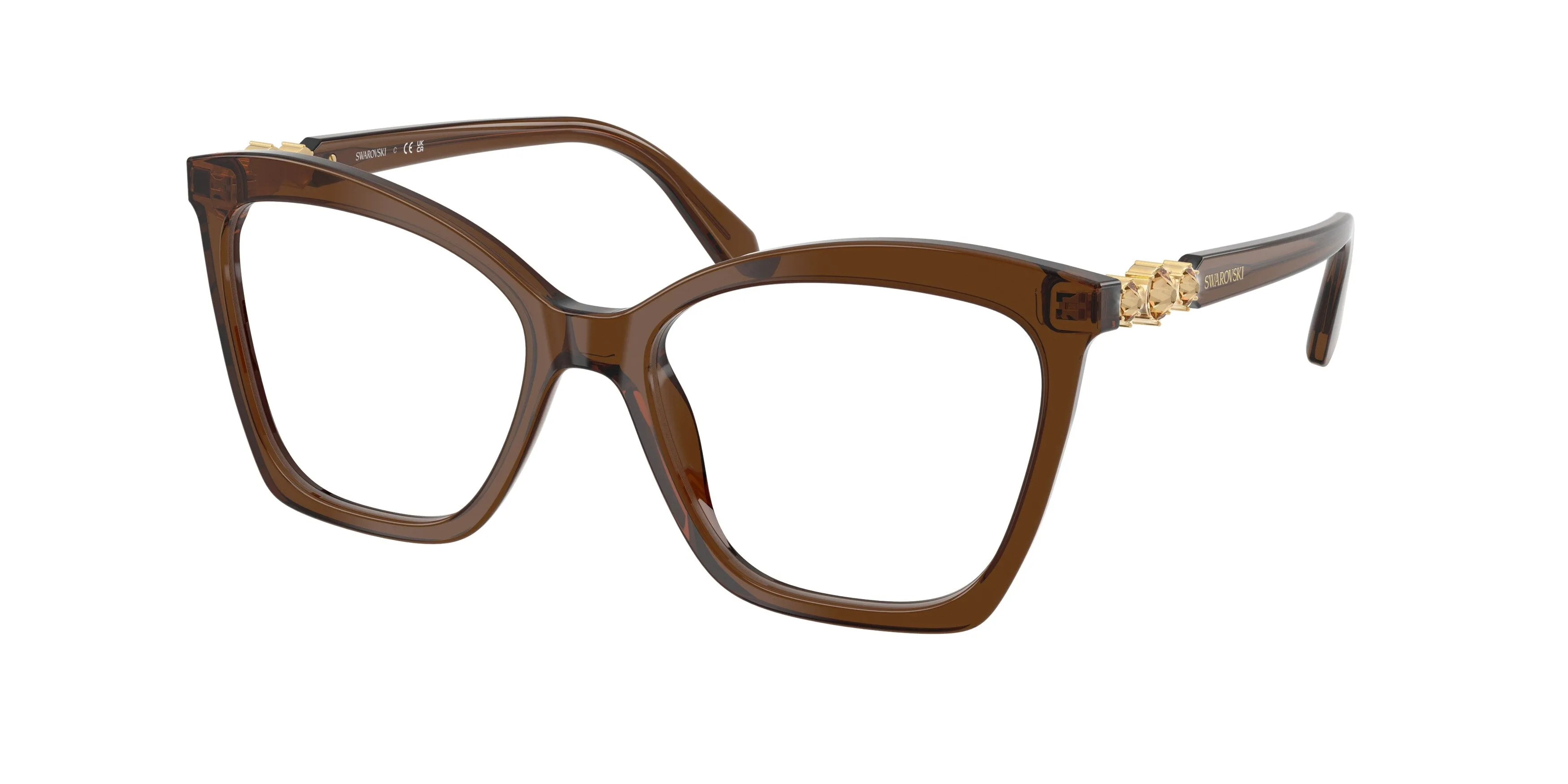 Swarovski SK2053 1084 Montature da vista Acetato Marrone Cat Eye Normale - immagine 1