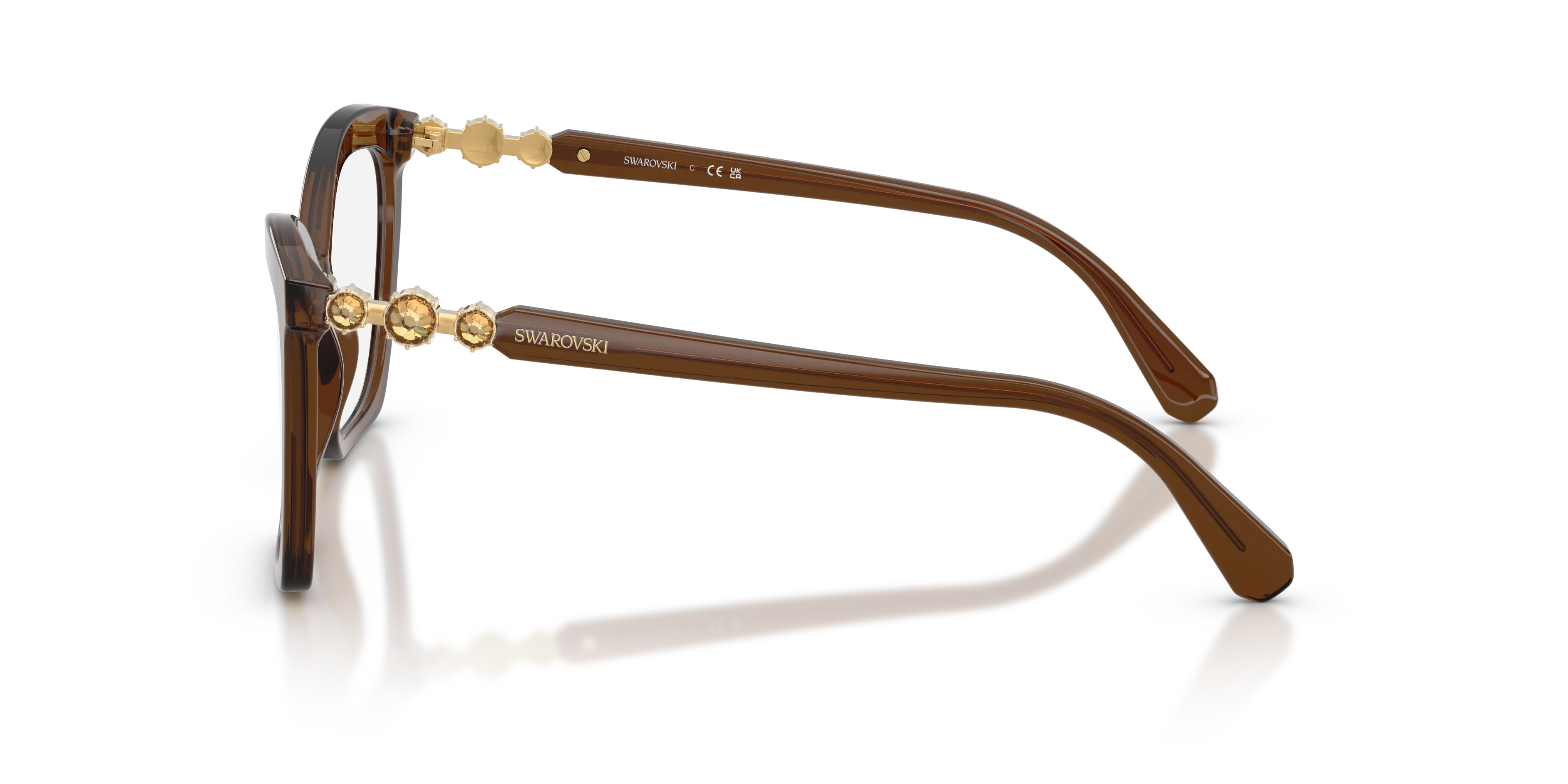Swarovski SK2053 1084 Montature da vista Acetato Marrone Cat Eye Normale - immagine 4
