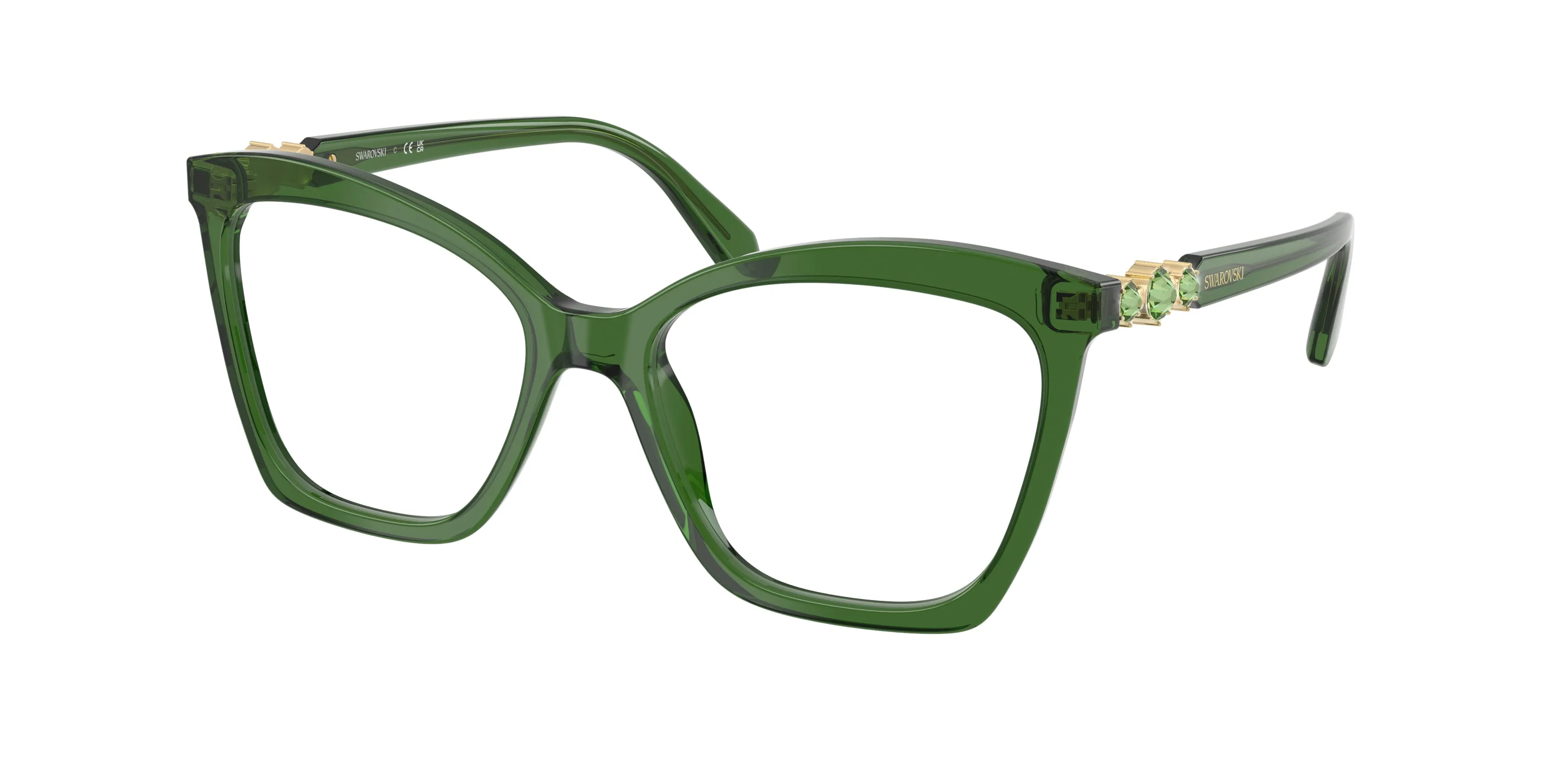 Swarovski SK2053 1081 Montature da vista Acetato Verde Cat Eye Normale - immagine 1