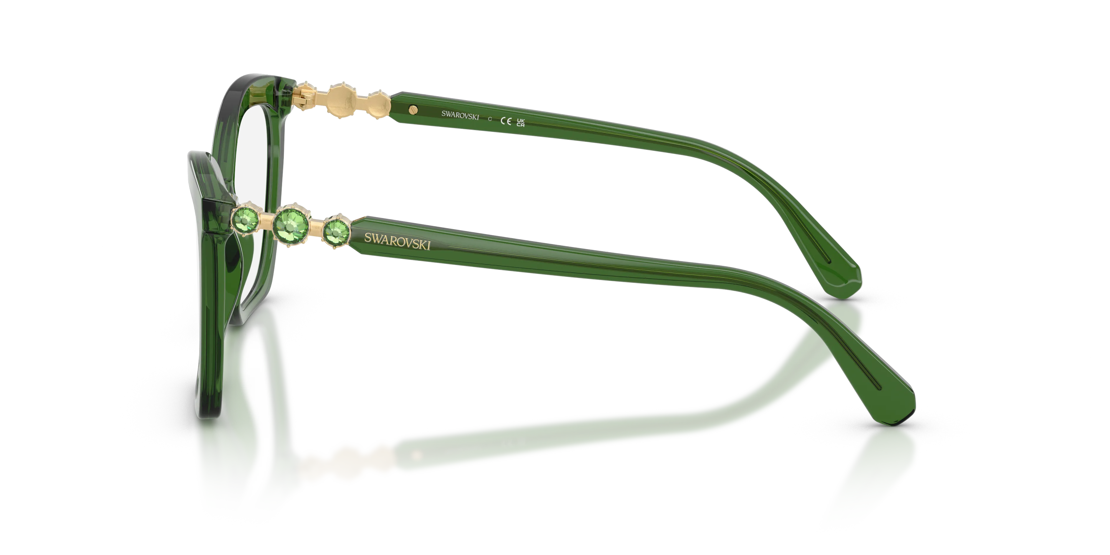 Swarovski SK2053 1081 Montature da vista Acetato Verde Cat Eye Normale - immagine 4