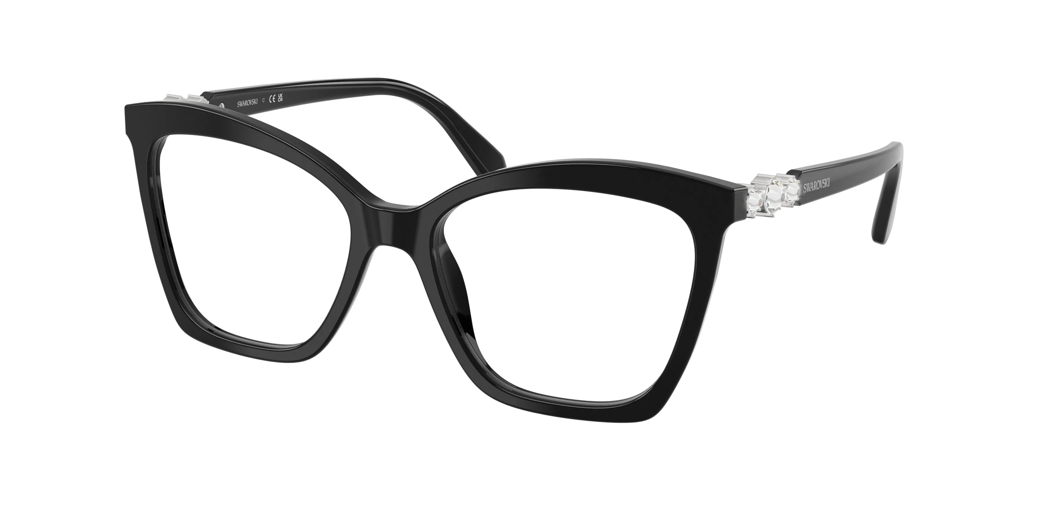 Swarovski SK2053 1038 Montature da vista Acetato Nero Cat Eye Normale - immagine 1