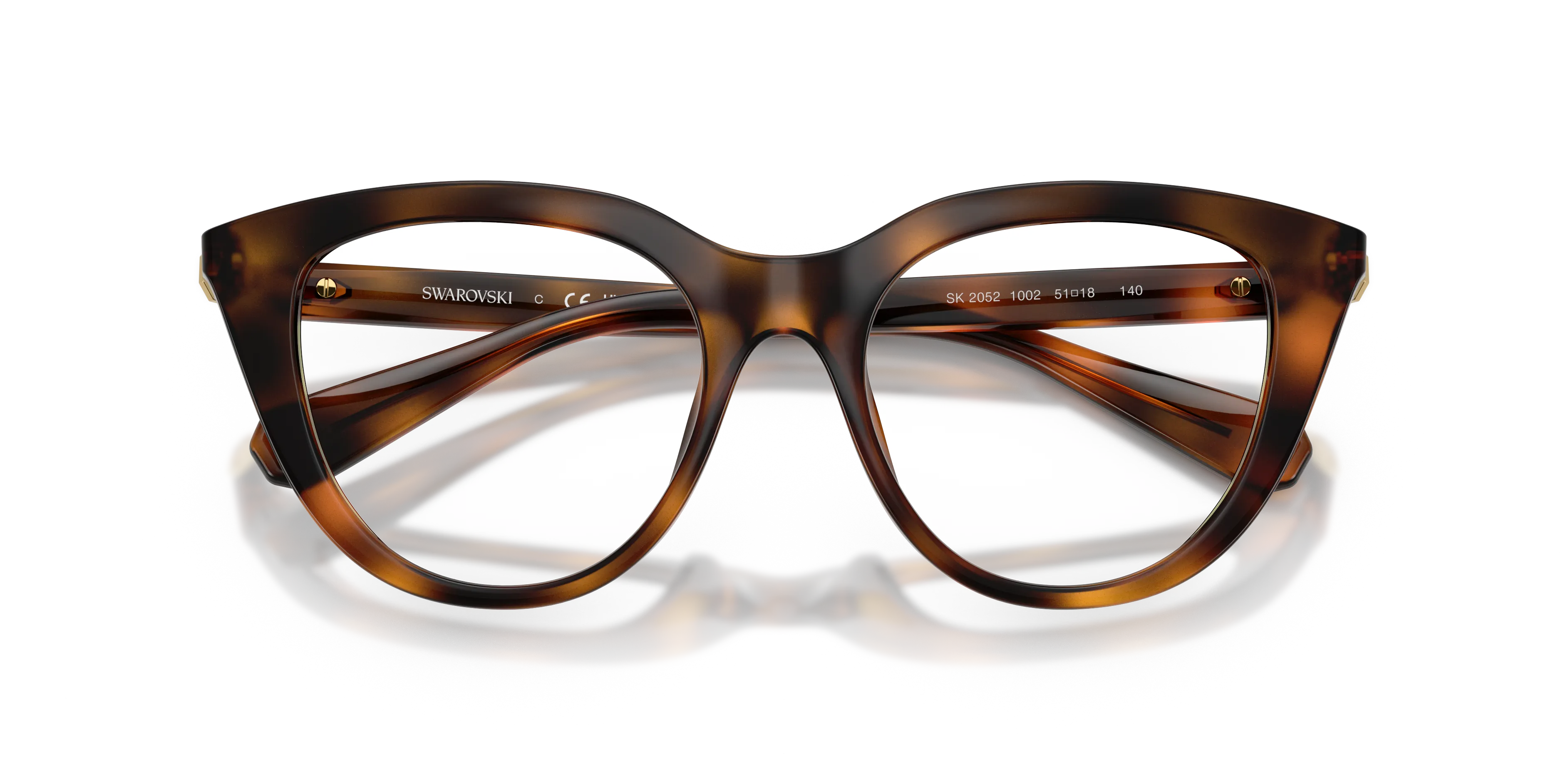 Swarovski SK2052 1002 Montature da vista Iniettato Tartaruga Cat Eye Normale - immagine 2