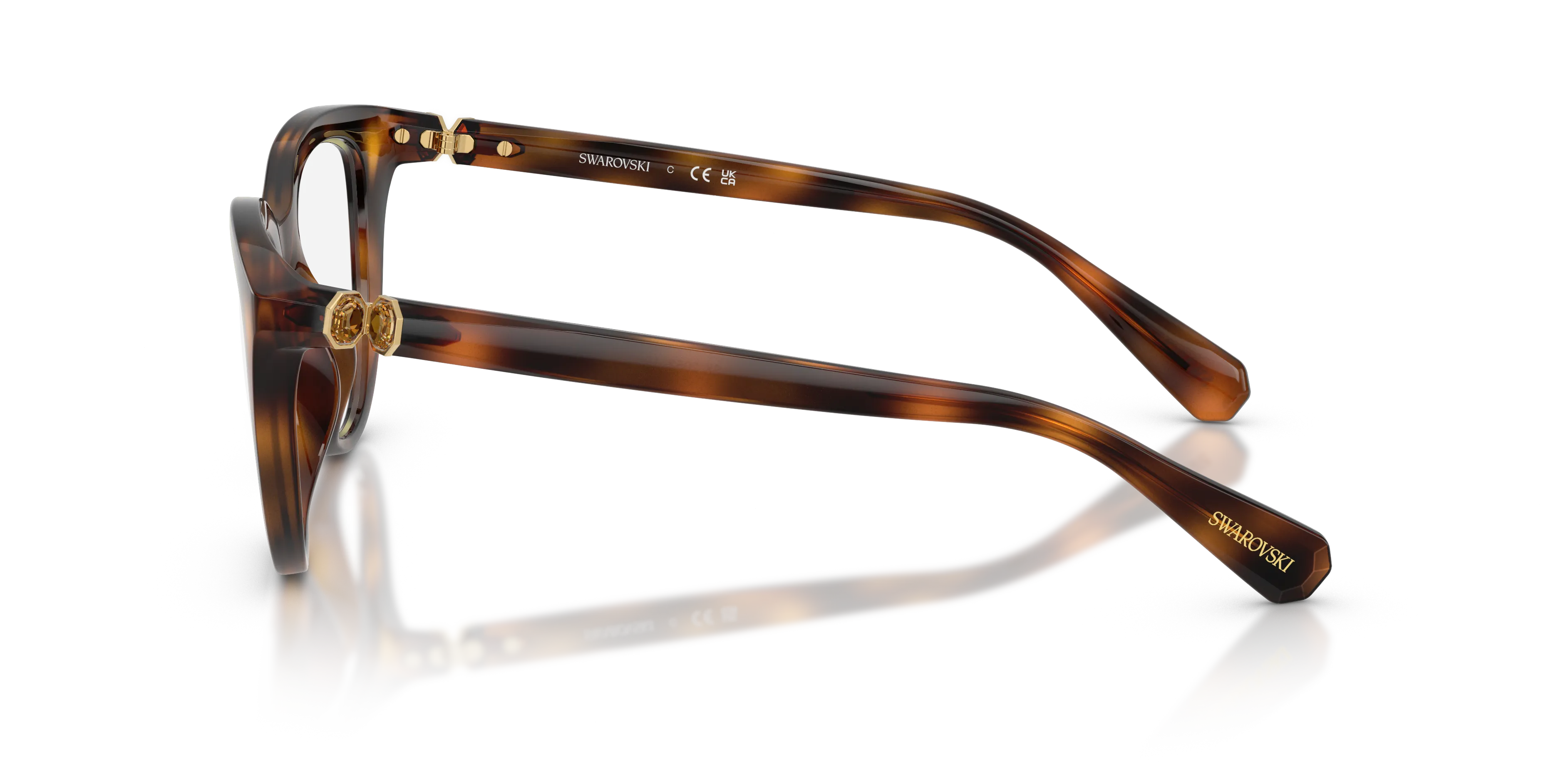 Swarovski SK2052 1002 Montature da vista Iniettato Tartaruga Cat Eye Normale - immagine 4
