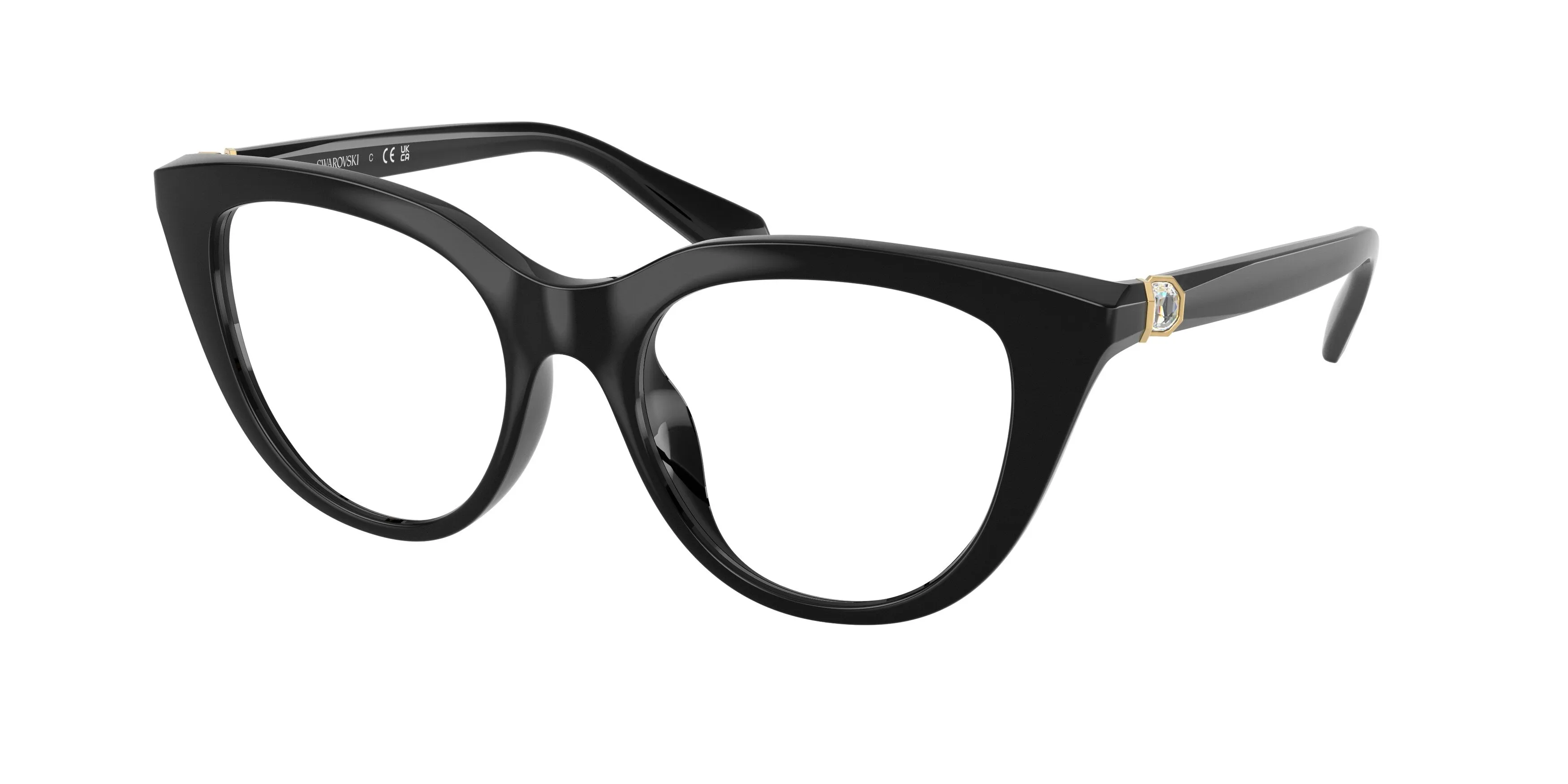 Swarovski SK2052 1001 Montature da vista Iniettato Nero Cat Eye Normale - immagine 1
