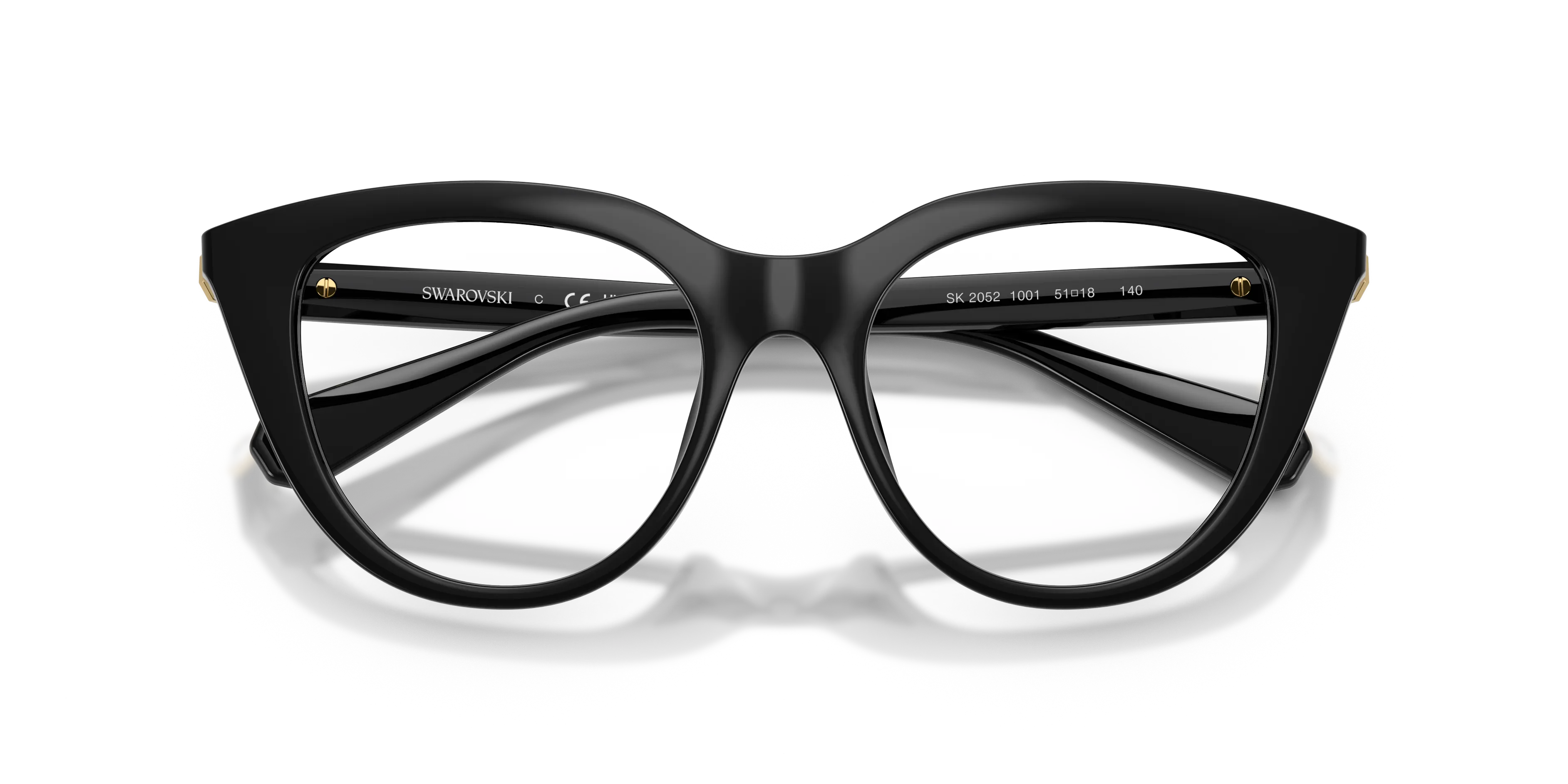 Swarovski SK2052 1001 Montature da vista Iniettato Nero Cat Eye Normale - immagine 2