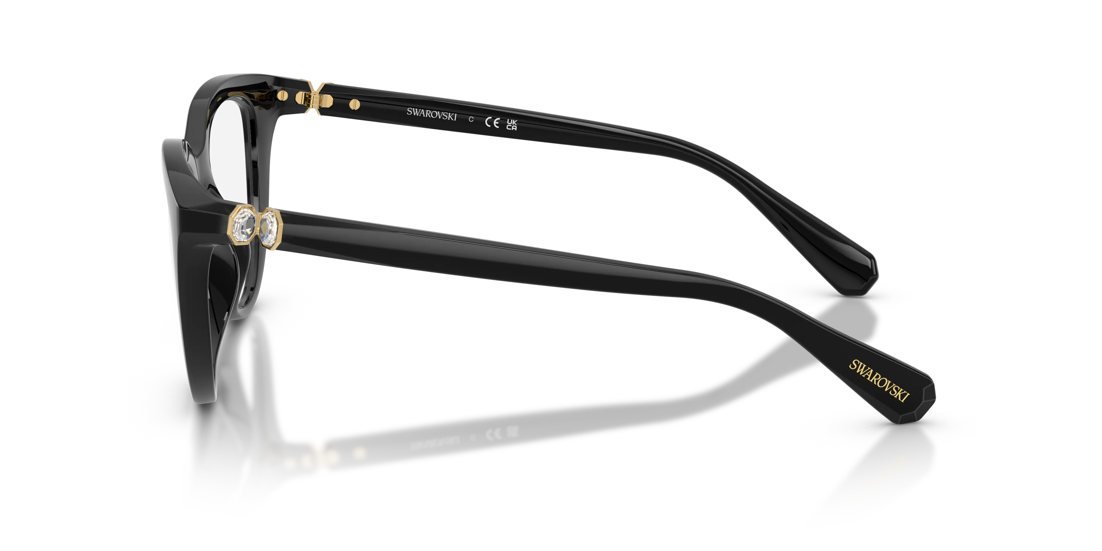 Swarovski SK2052 1001 Montature da vista Iniettato Nero Cat Eye Normale - immagine 3