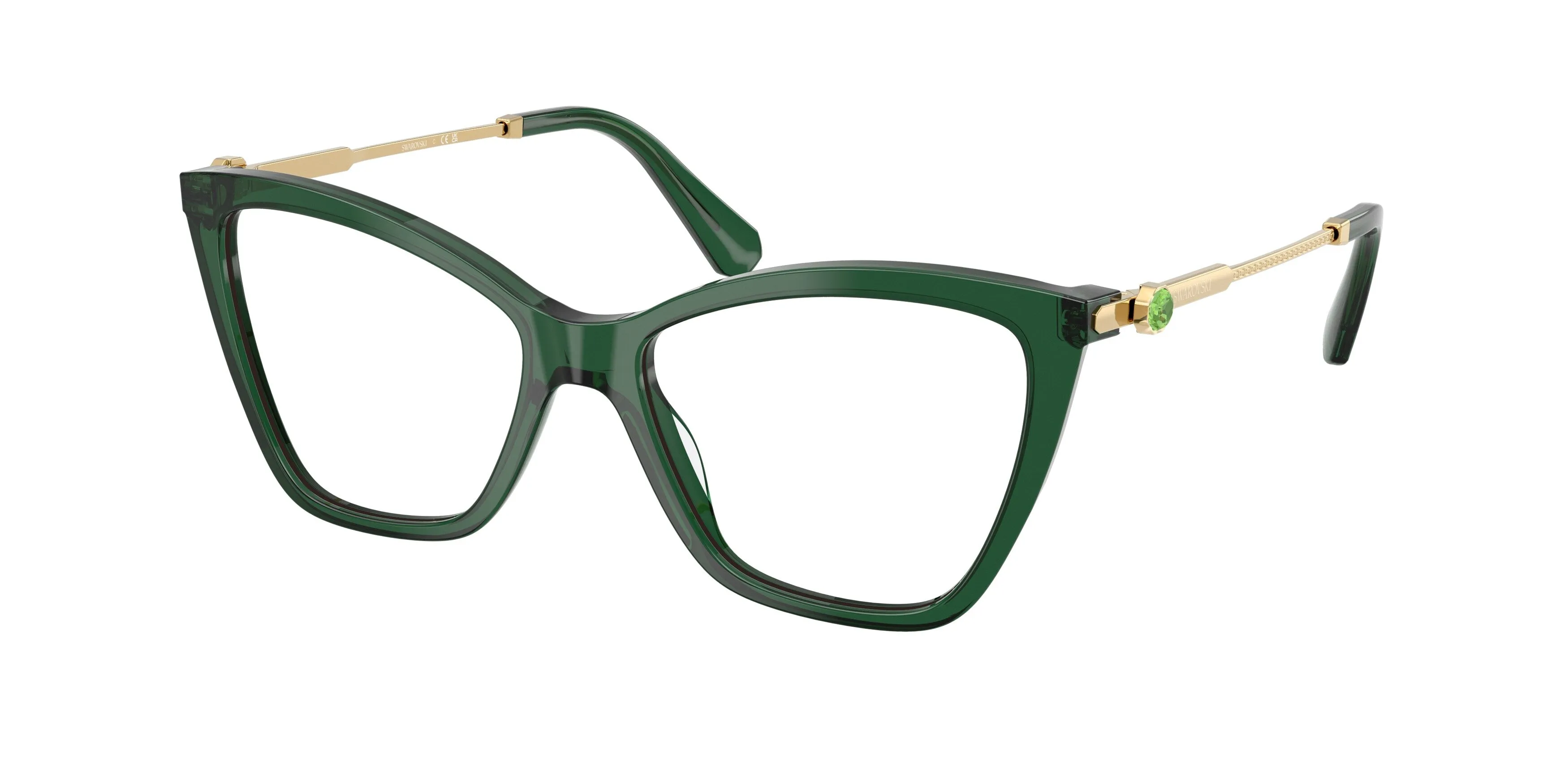 Swarovski SK2051 1045 Montature da vista Acetato Verde Cat Eye Normale - immagine 1