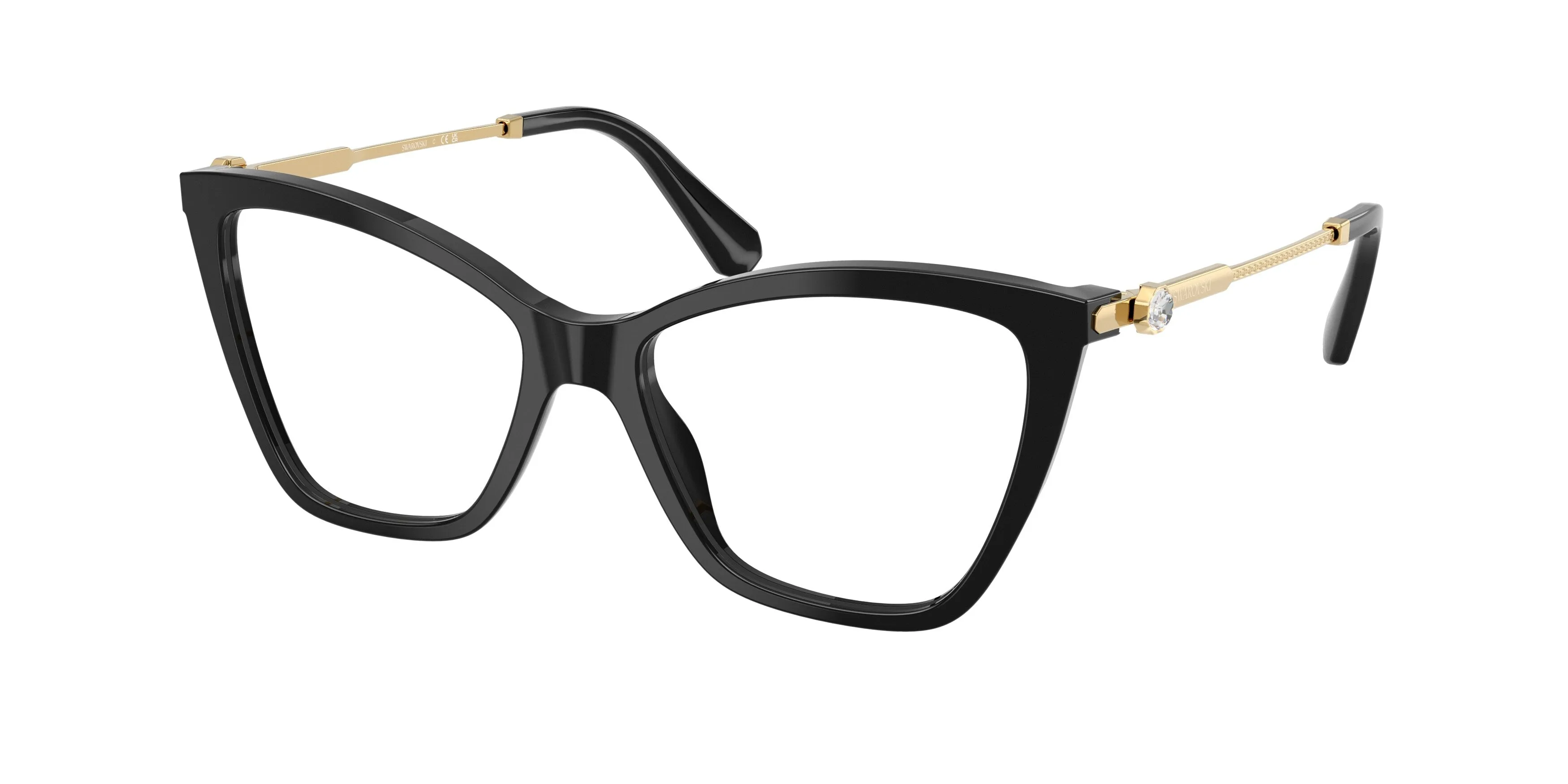 Swarovski SK2051 1001 Montature da vista Acetato Nero Cat Eye Normale - immagine 1