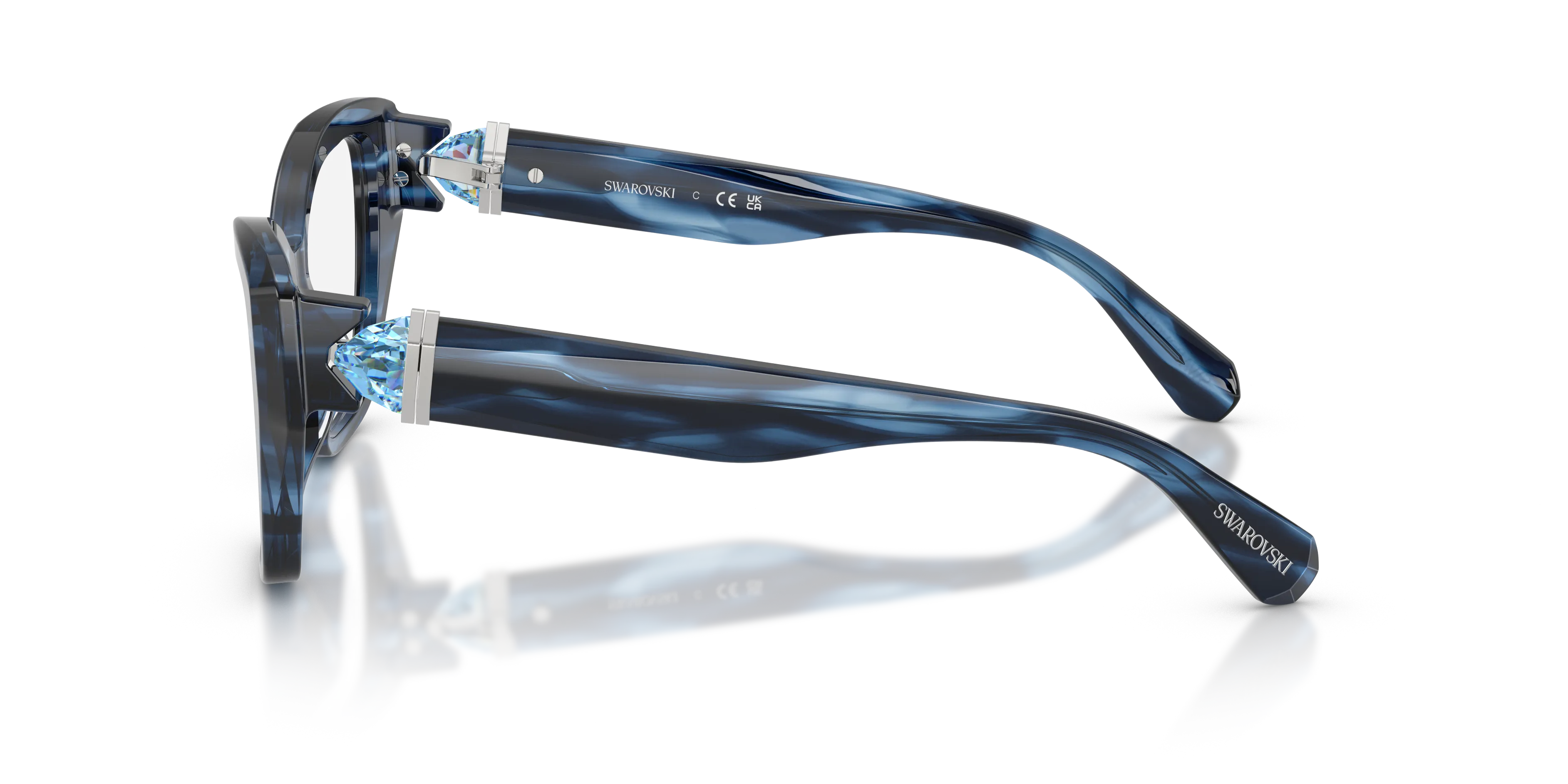 Swarovski SK2050U 1090 Montature da vista Acetato Blu Cat Eye Normale - immagine 4