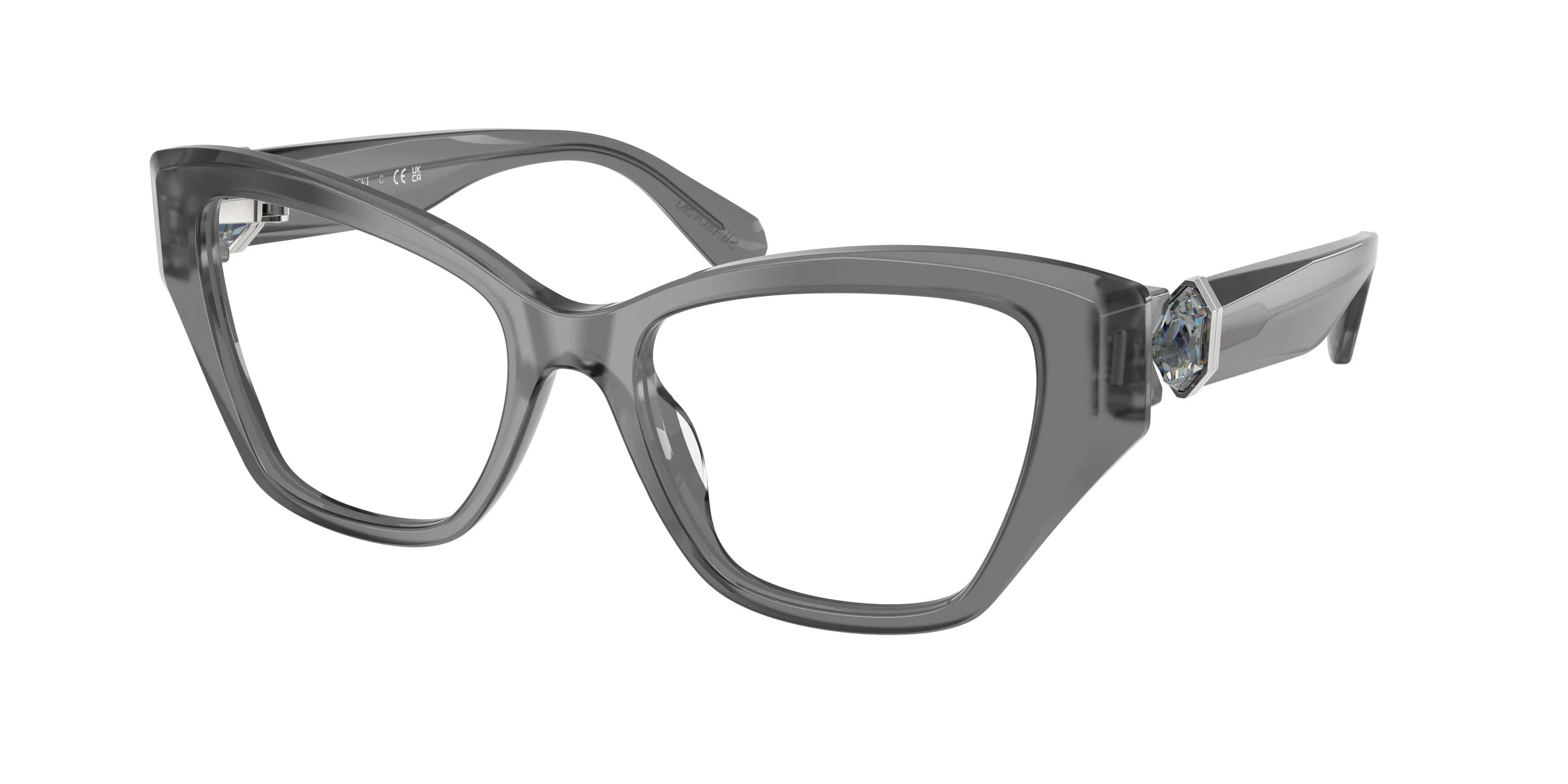 Swarovski SK2050U 1072 Montature da vista Acetato Grigio Cat Eye Normale - immagine 1