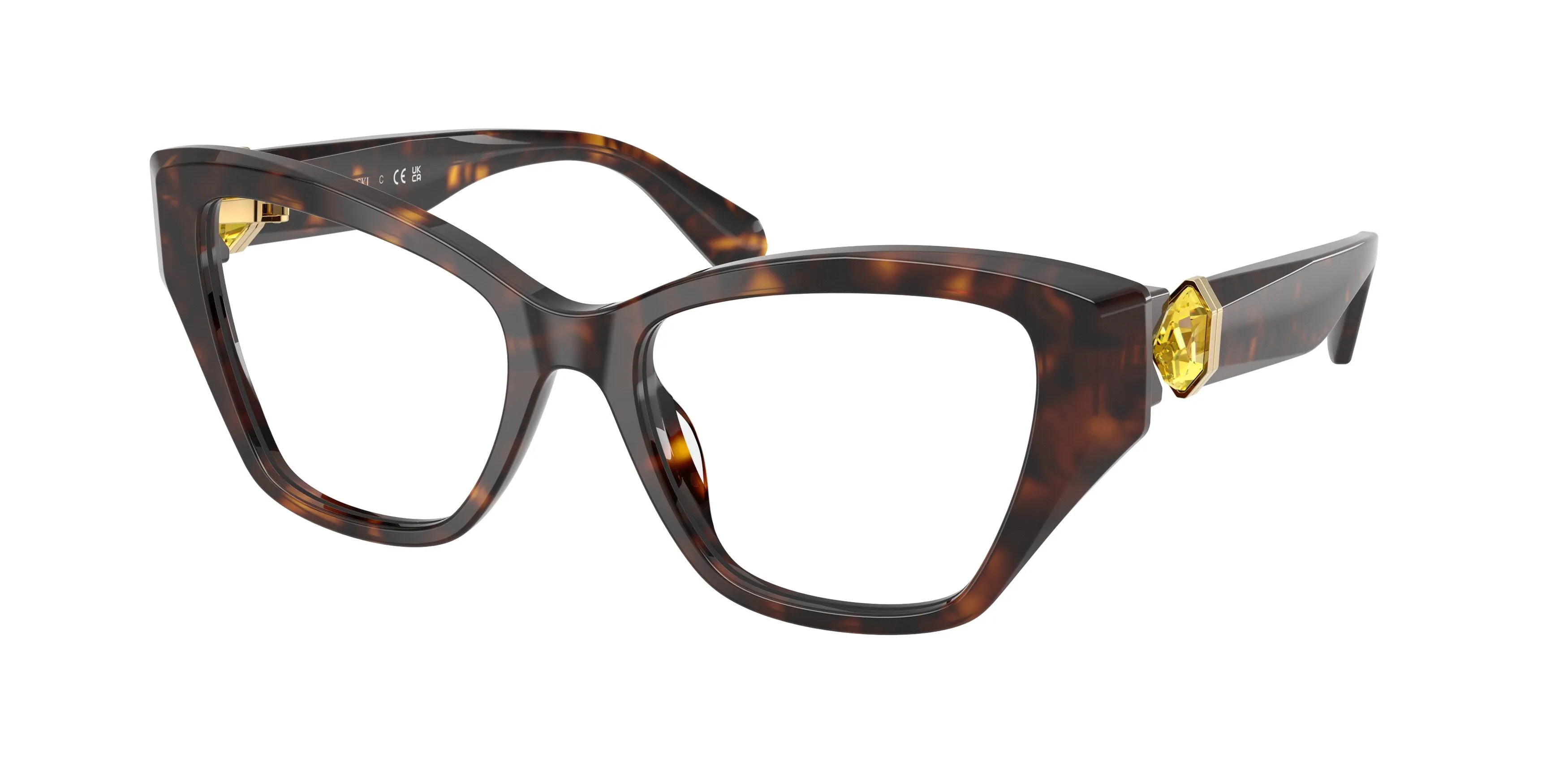 Swarovski SK2050U 1002 Montature da vista Acetato Tartaruga Cat Eye Normale - immagine 1