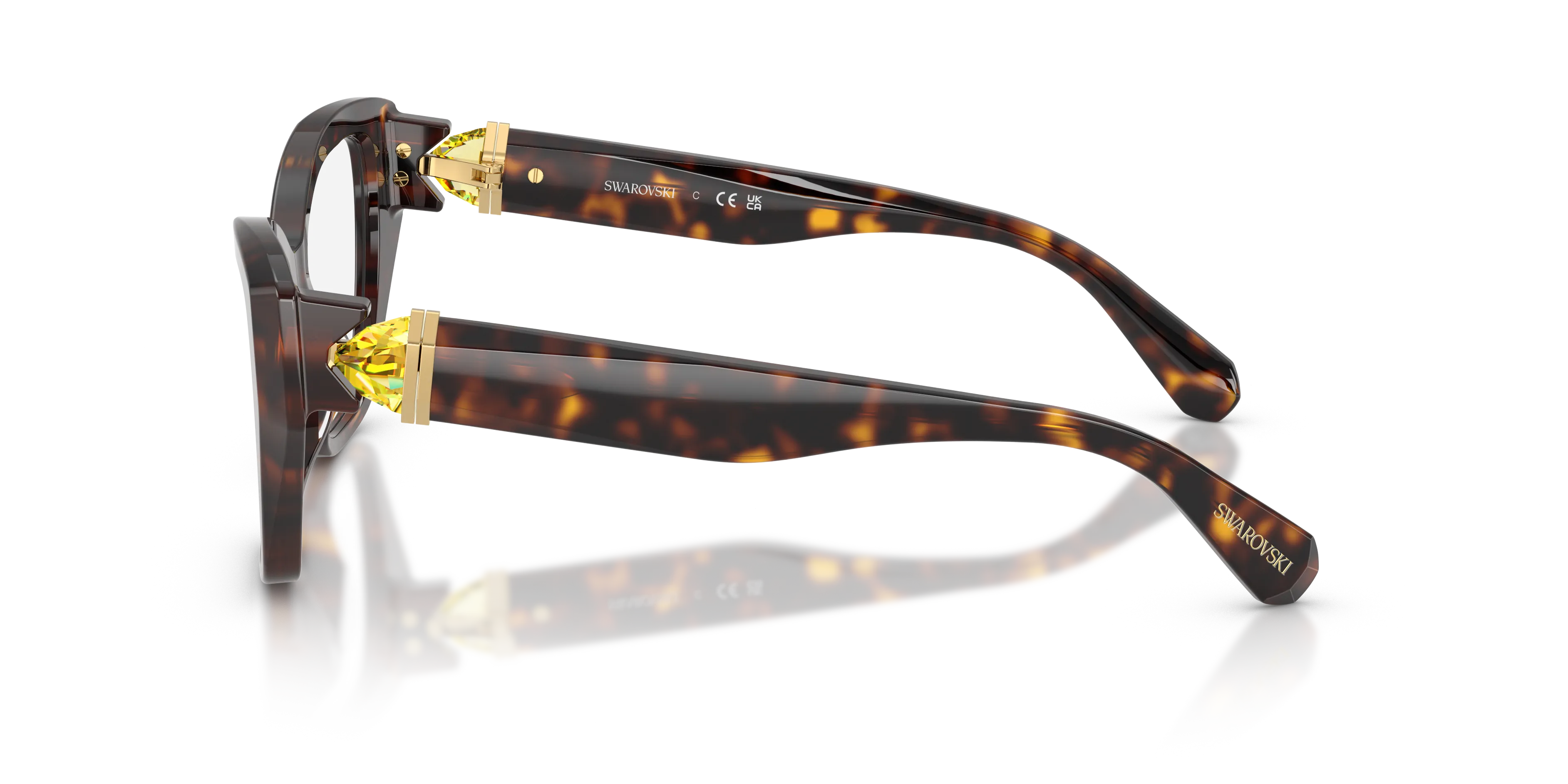 Swarovski SK2050U 1002 Montature da vista Acetato Tartaruga Cat Eye Normale - immagine 4
